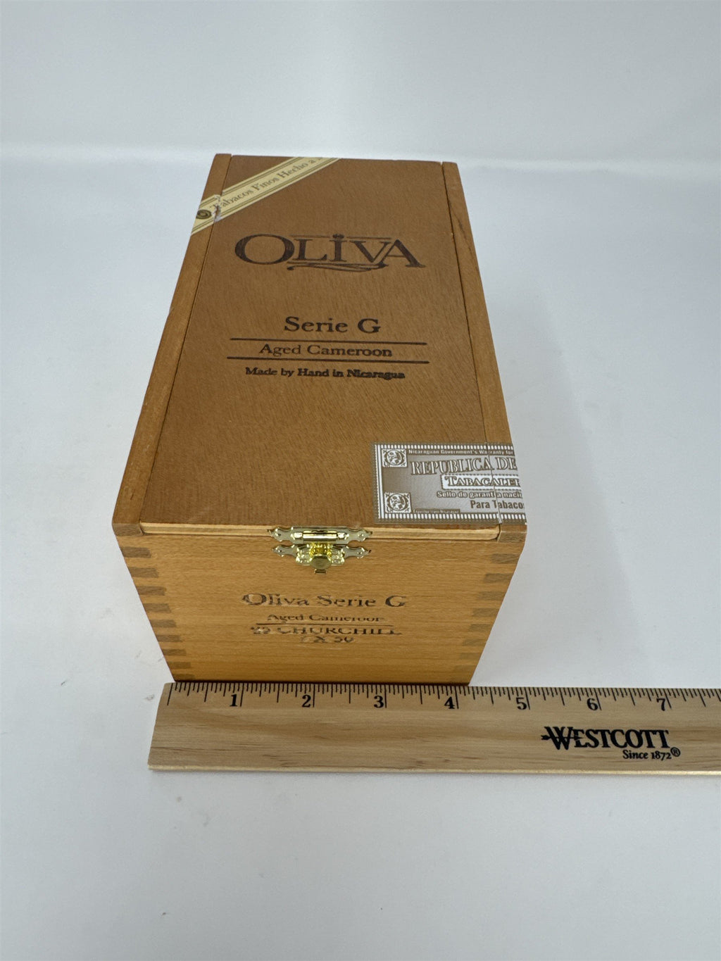 Oliva Serie G Aged Cameroon Churchill Empty Wood Cigar Box Storage Decor Craft