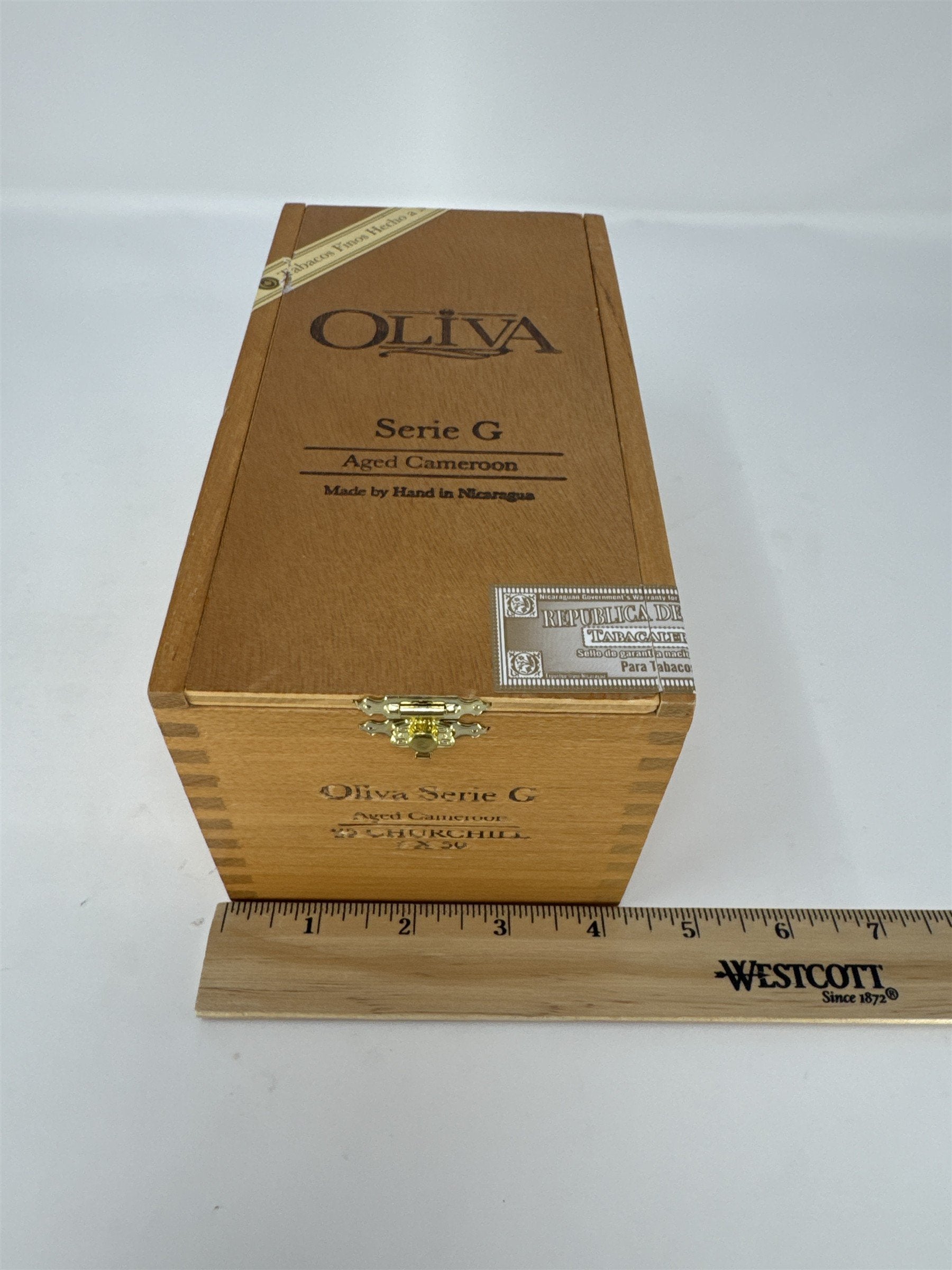 Oliva Serie G Aged Cameroon Churchill Empty Wood Cigar Box Storage Decor Craft
