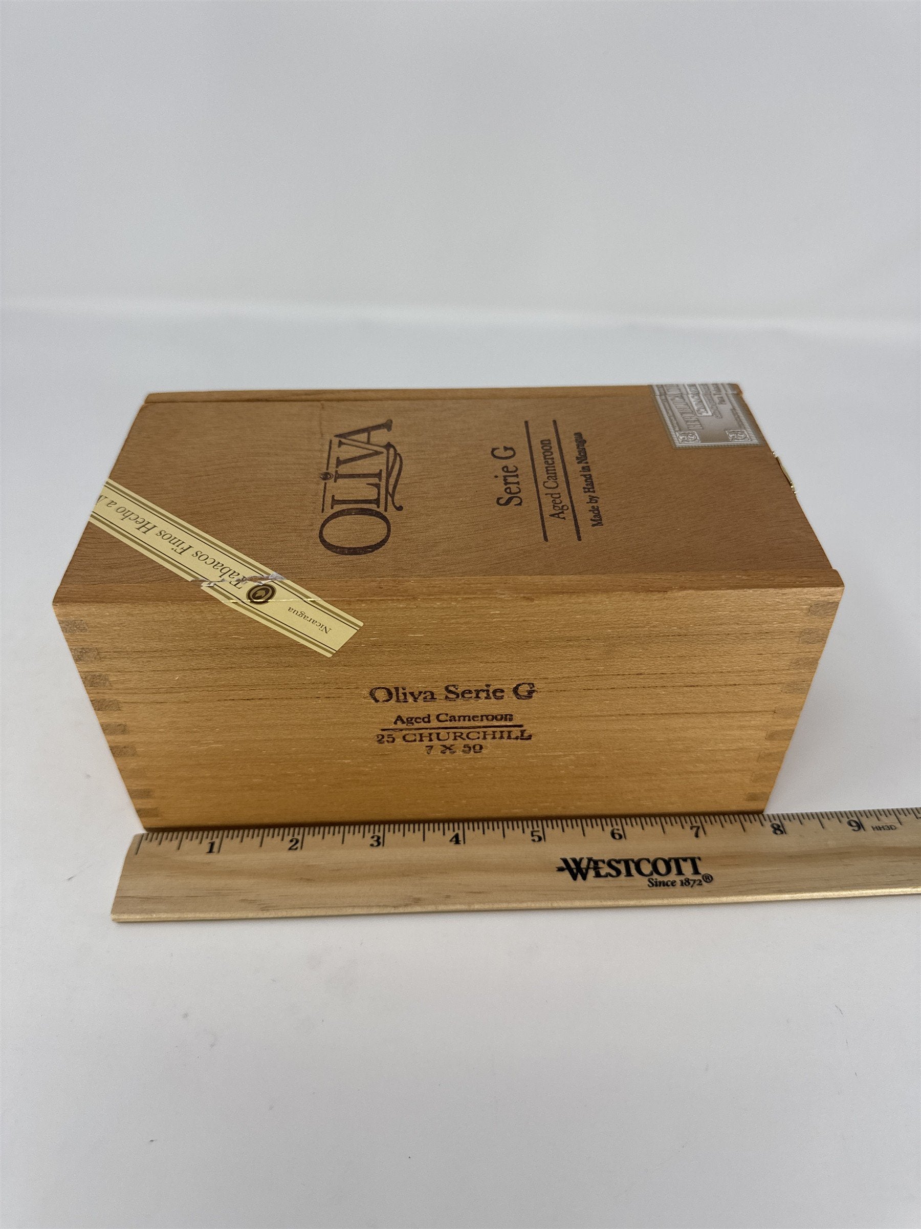 Oliva Serie G Aged Cameroon Churchill Empty Wood Cigar Box Storage Decor Craft