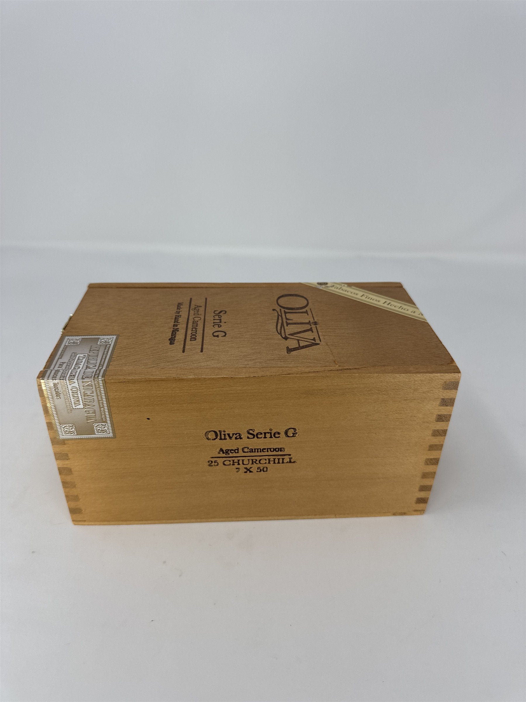 Oliva Serie G Aged Cameroon Churchill Empty Wood Cigar Box Storage Decor Craft