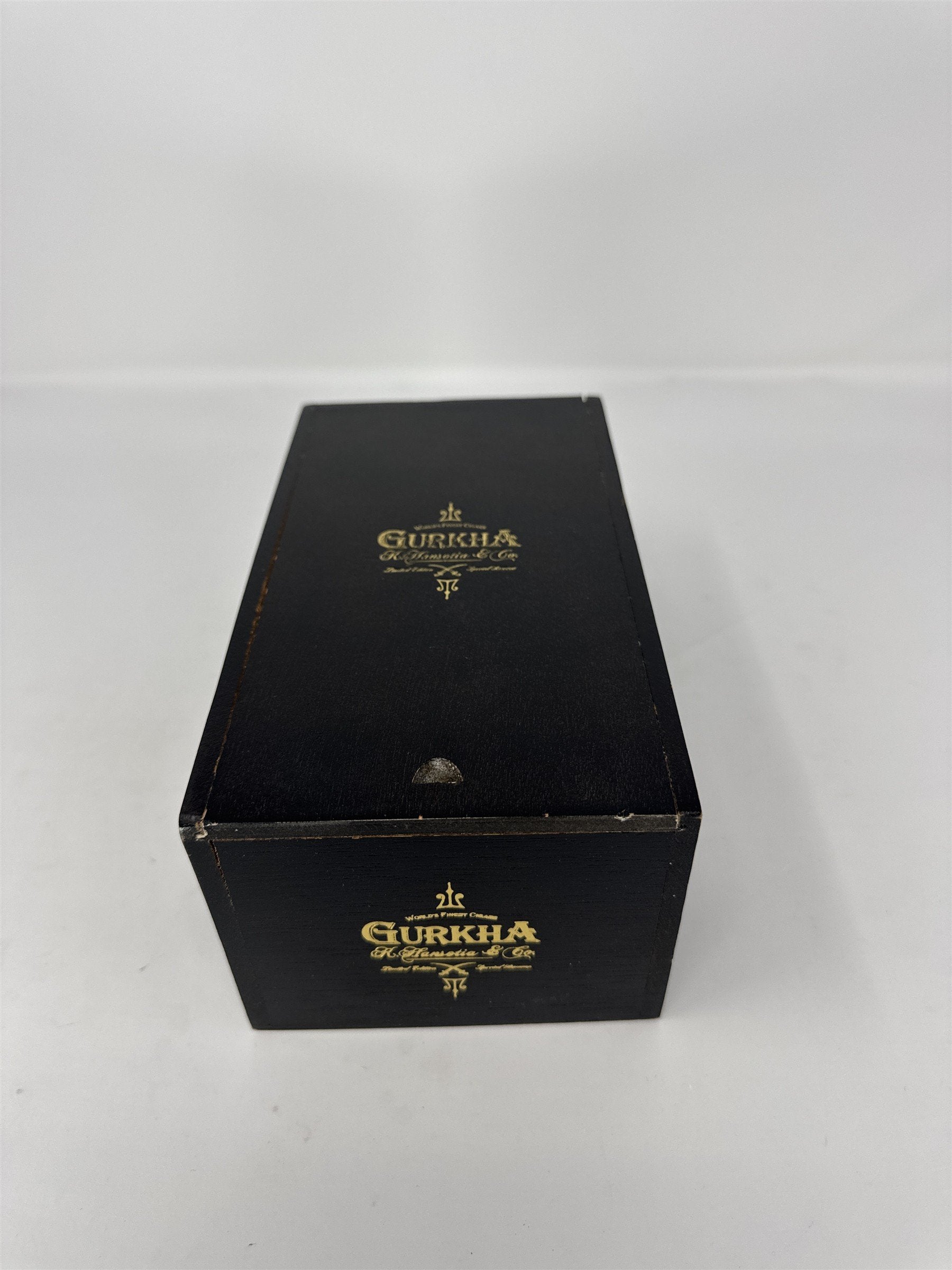 Gurkha Evil Churchill Empty Wooden Cigar Box Black Gold Stash Box Storage Craft