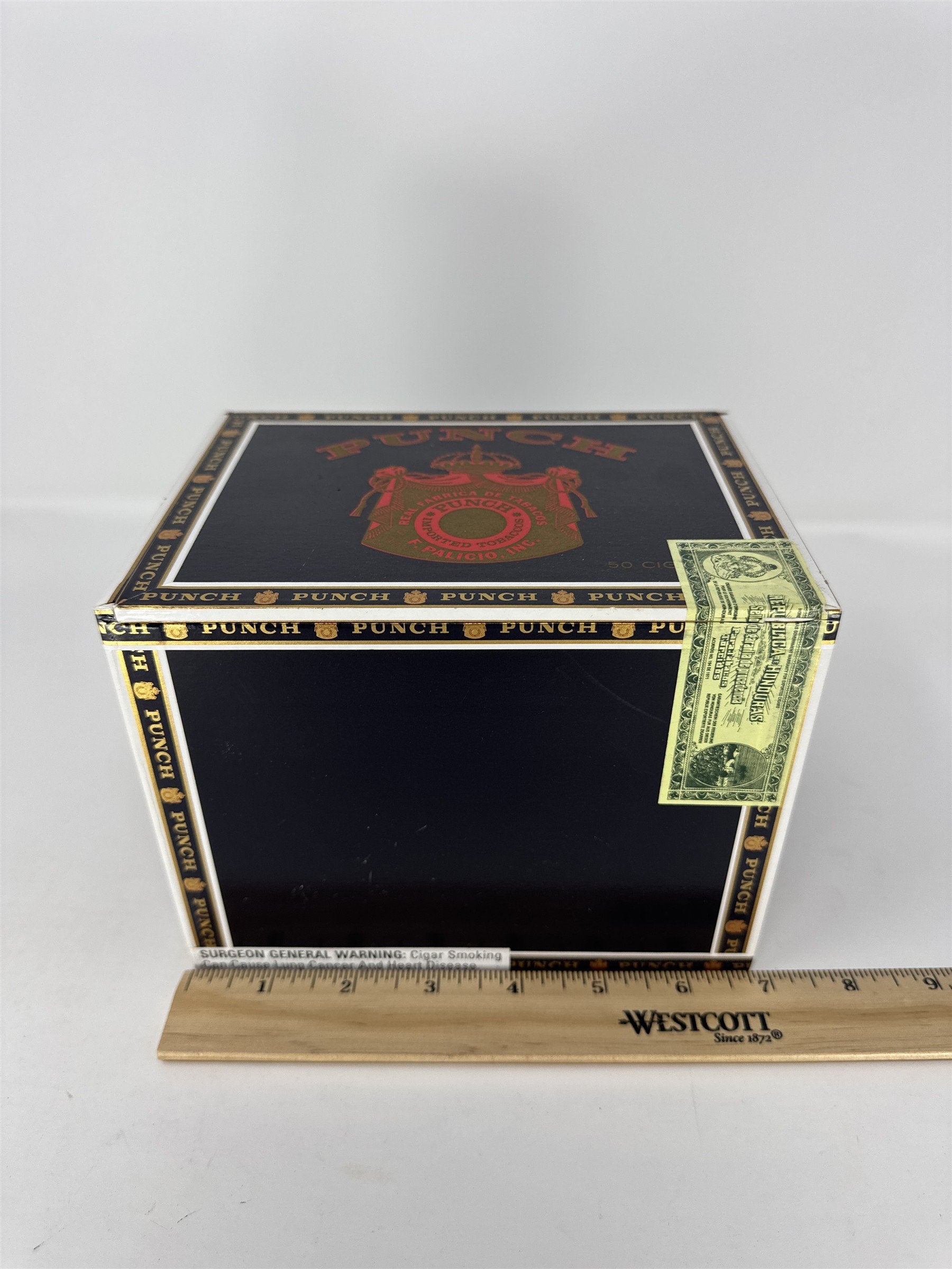 Punch Rothschilds Maduro Empty Cigar Box Black Gold Storage Case Decor Craft