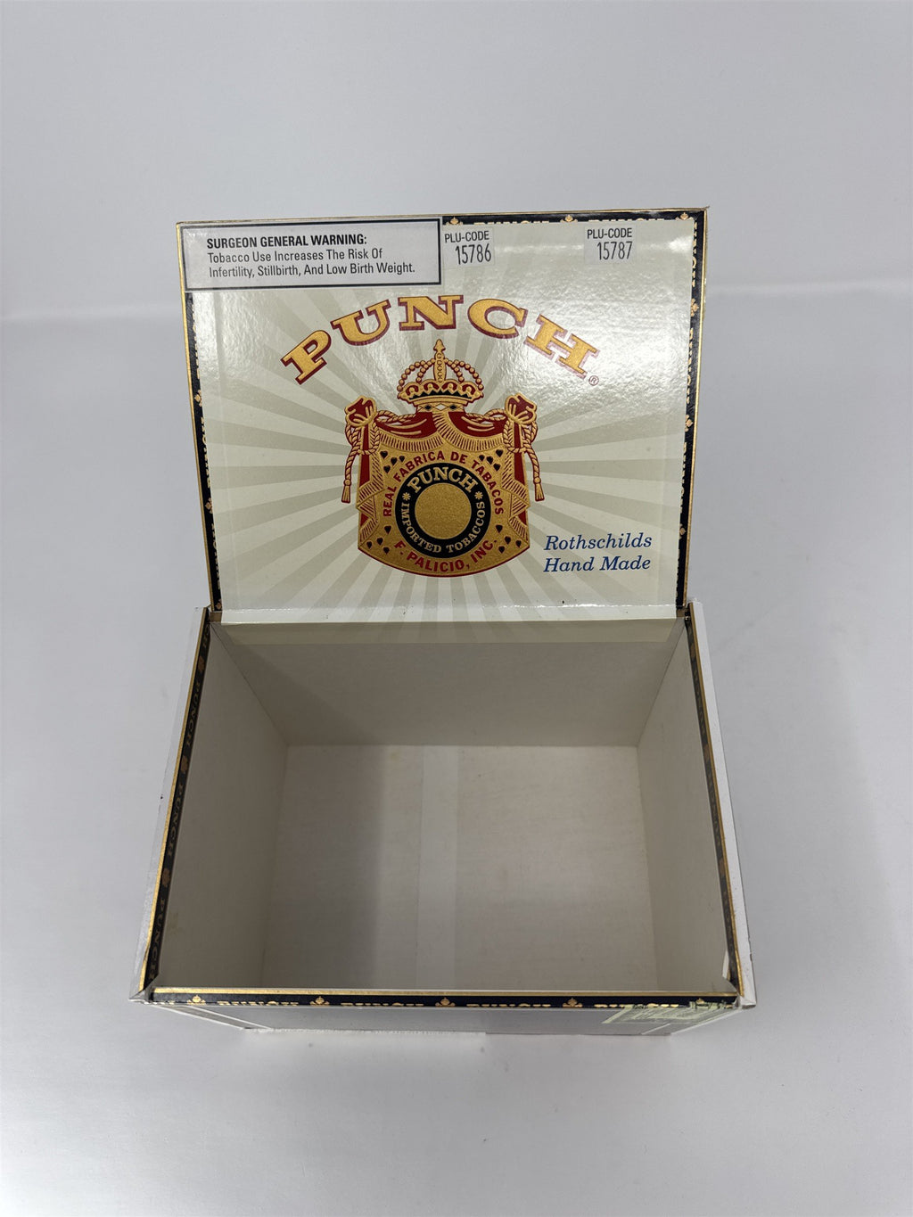 Punch Rothschilds Maduro Empty Cigar Box Black Gold Storage Case Decor Craft