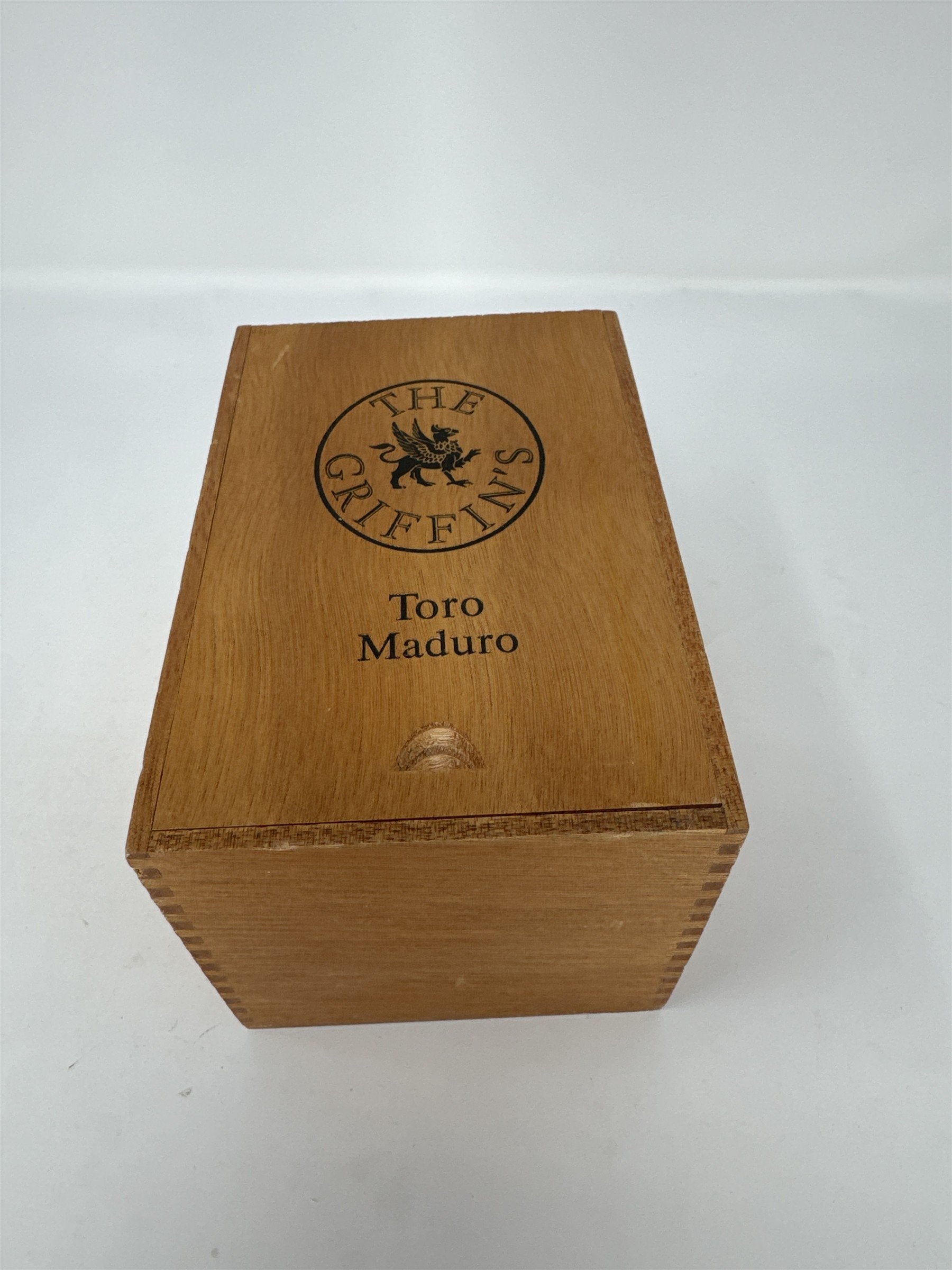 The Griffins Toro Maduro Empty Wood Cigar Box Slide Top Storage Craft Decor