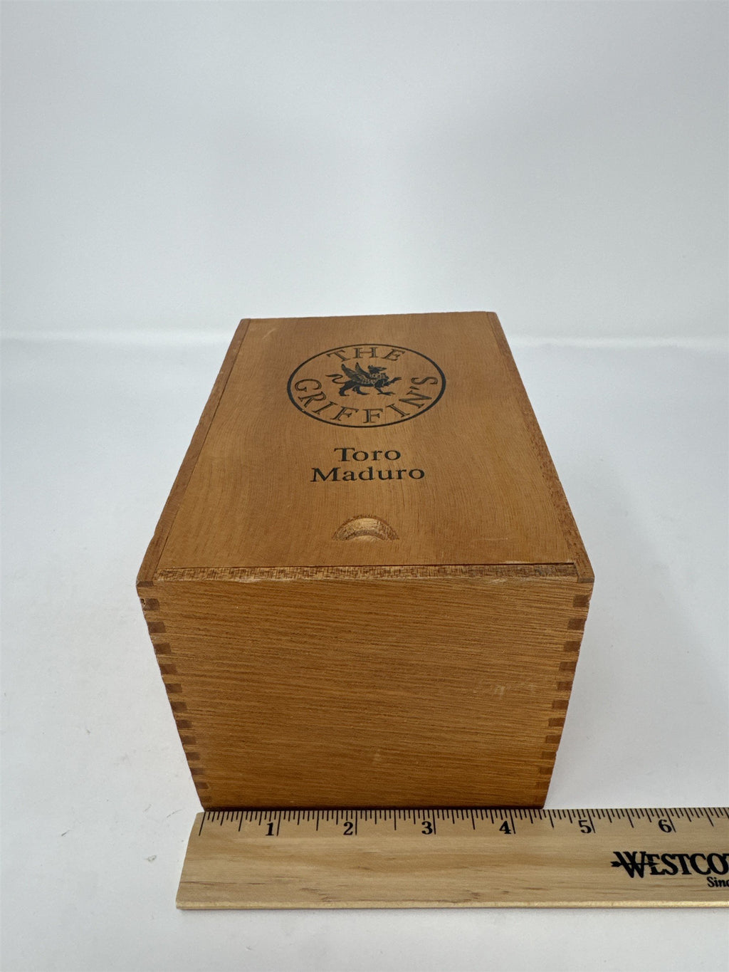 The Griffins Toro Maduro Empty Wood Cigar Box Slide Top Storage Craft Decor