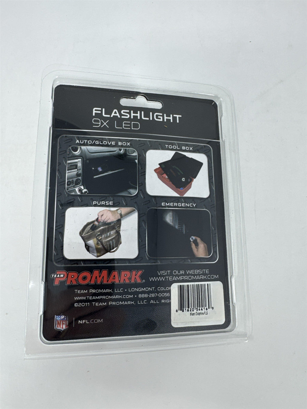 NFL Miami Dolphins LED Flashlight Team Promark Aluminum 9X LED Water Resistant