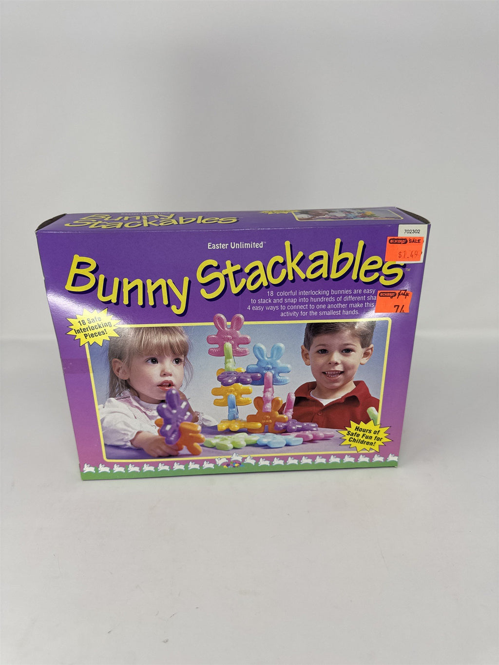 Vintage Easter Unlimited Bunny Stackables Childrens Toy 18 Interlocking Pieces