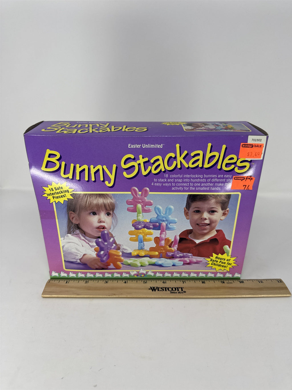 Vintage Easter Unlimited Bunny Stackables Childrens Toy 18 Interlocking Pieces