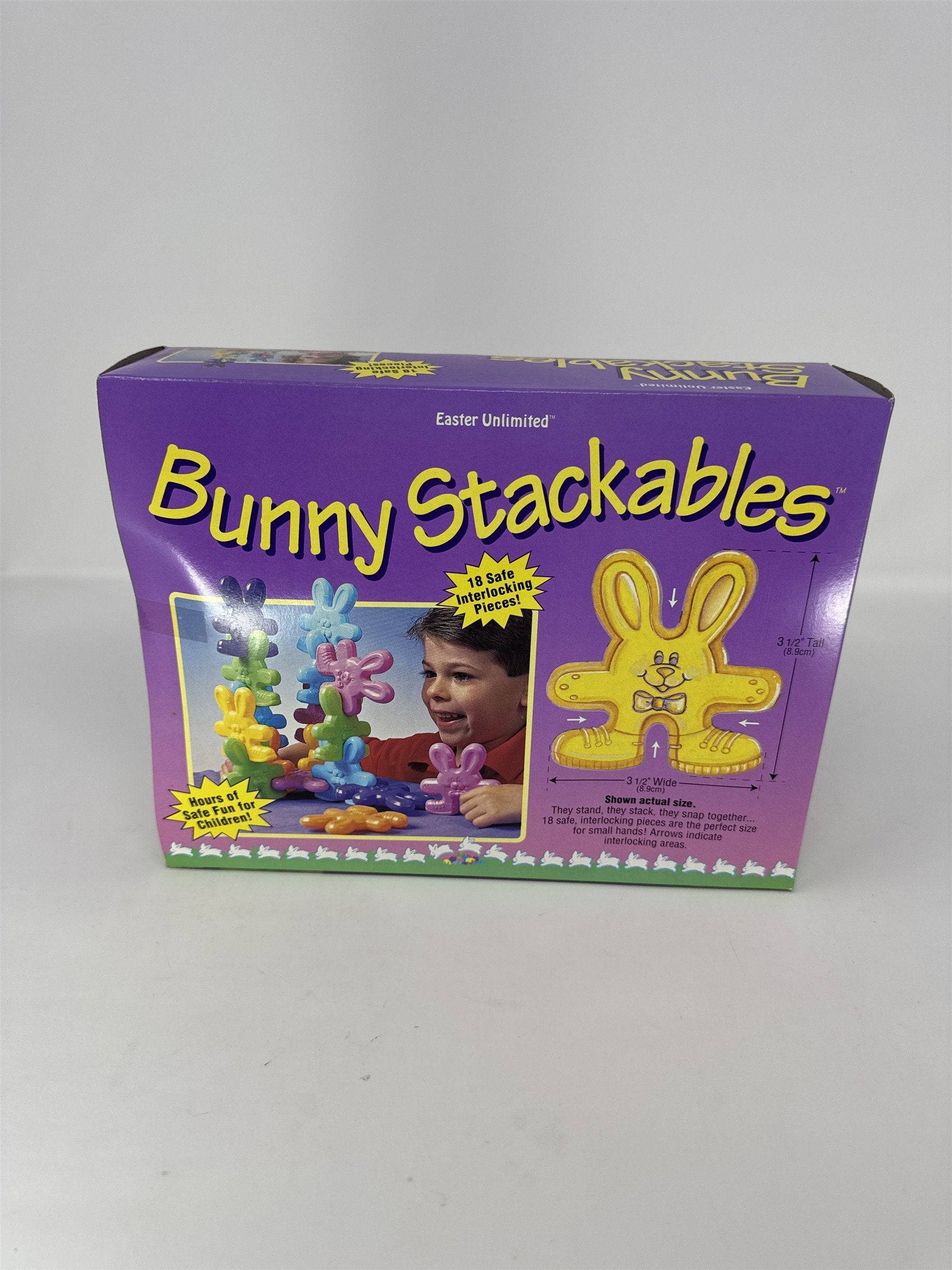Vintage Easter Unlimited Bunny Stackables Childrens Toy 18 Interlocking Pieces