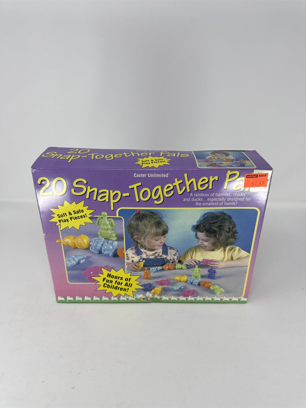Vintage Easter Unlimited Snap Together Pals 20pc Bunnies Chicks Ducks Toy Kids