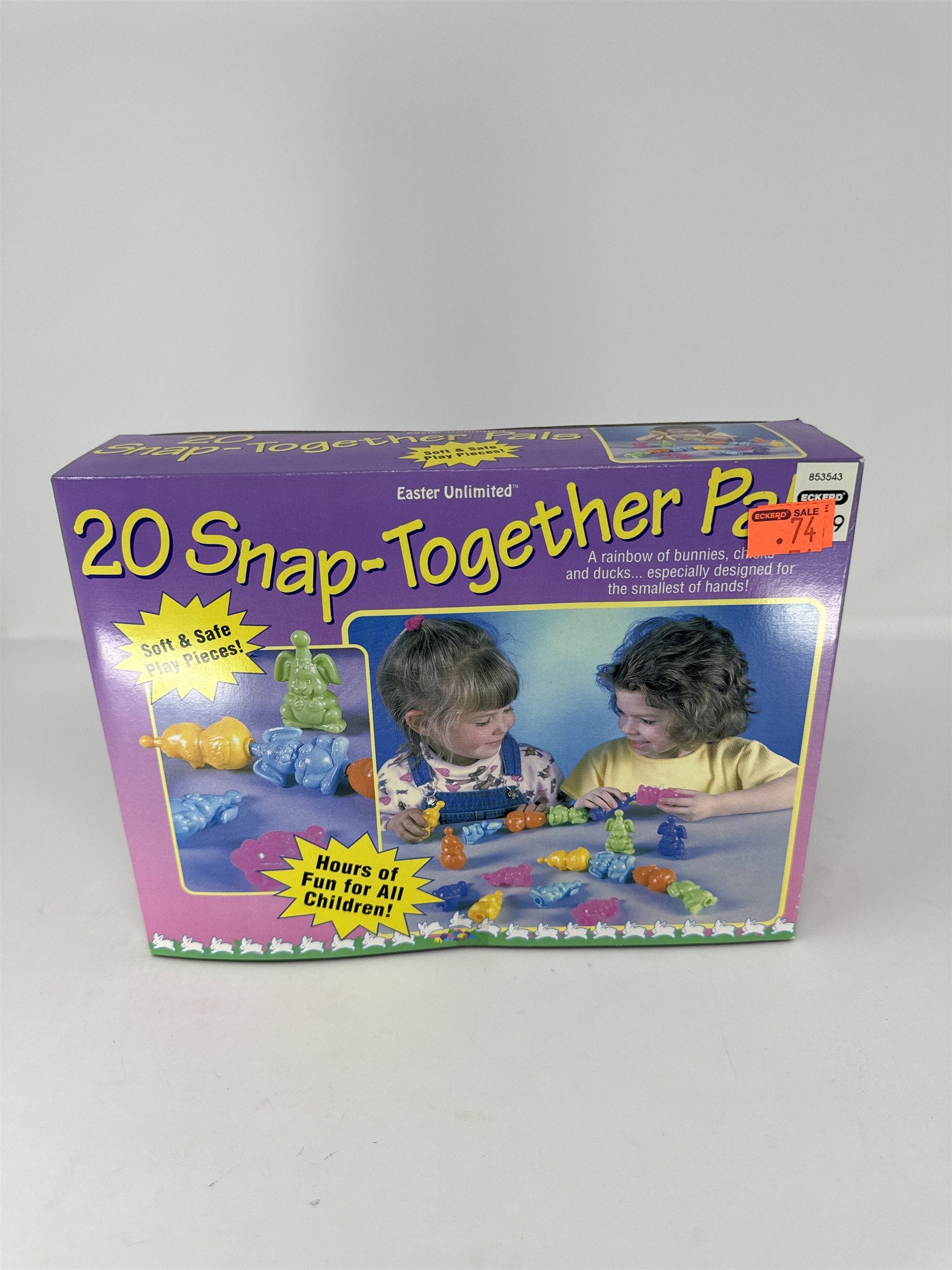 Vintage Easter Unlimited 20pc Snap Together Pals Bunnies Chicks Ducks Toy Kids