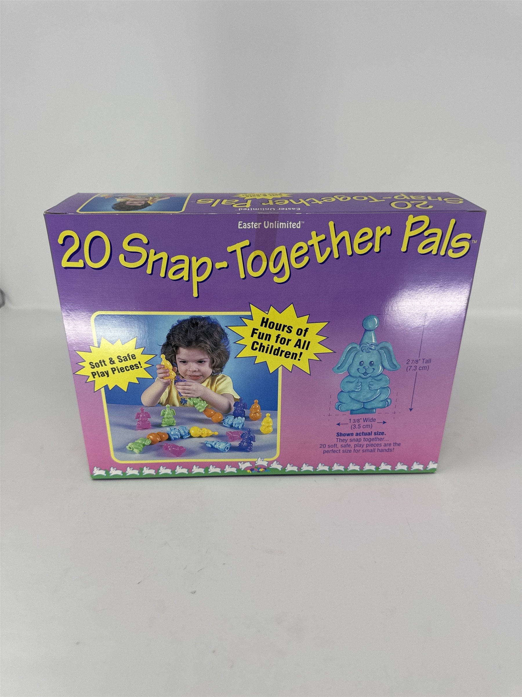 Vintage Easter Unlimited 20pc Snap Together Pals Bunnies Chicks Ducks Toy Kids