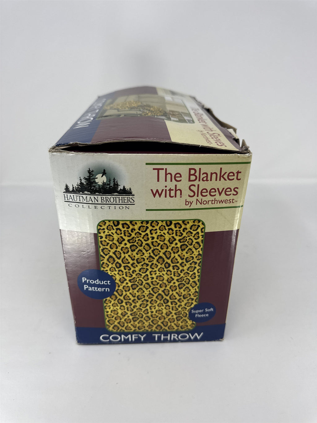 Hautman Brothers Collection Comfy Throw Blanket with Sleeves Leopard Fleece