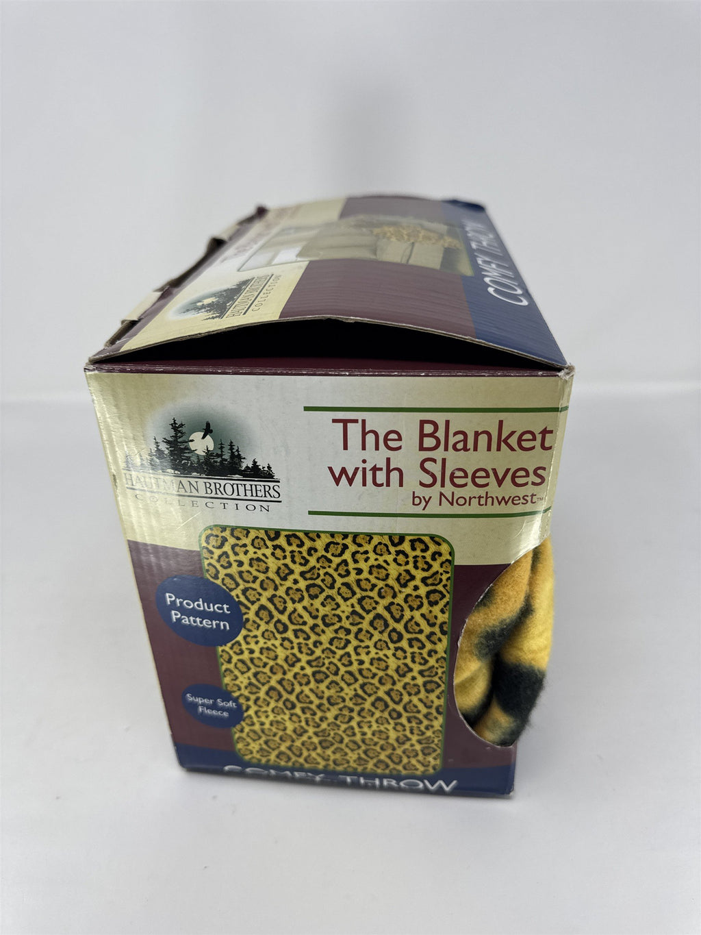 Hautman Brothers Collection Comfy Throw Blanket with Sleeves Leopard Fleece
