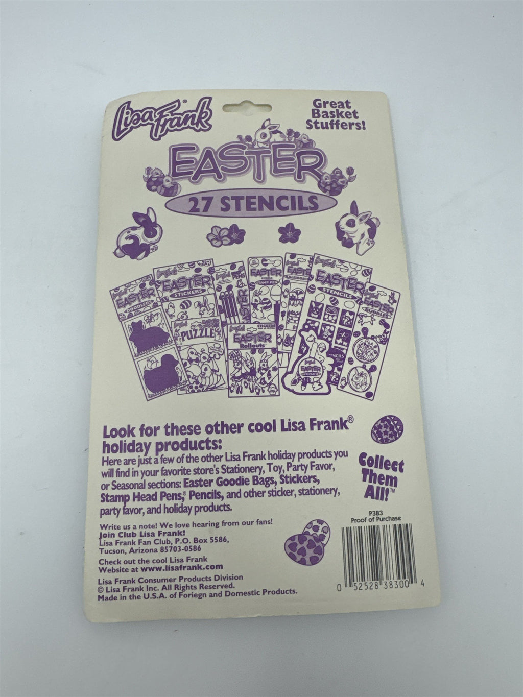 Vintage Lisa Frank Easter 27 Stencils P383 1990s New Sealed Basket Stuffers 90s