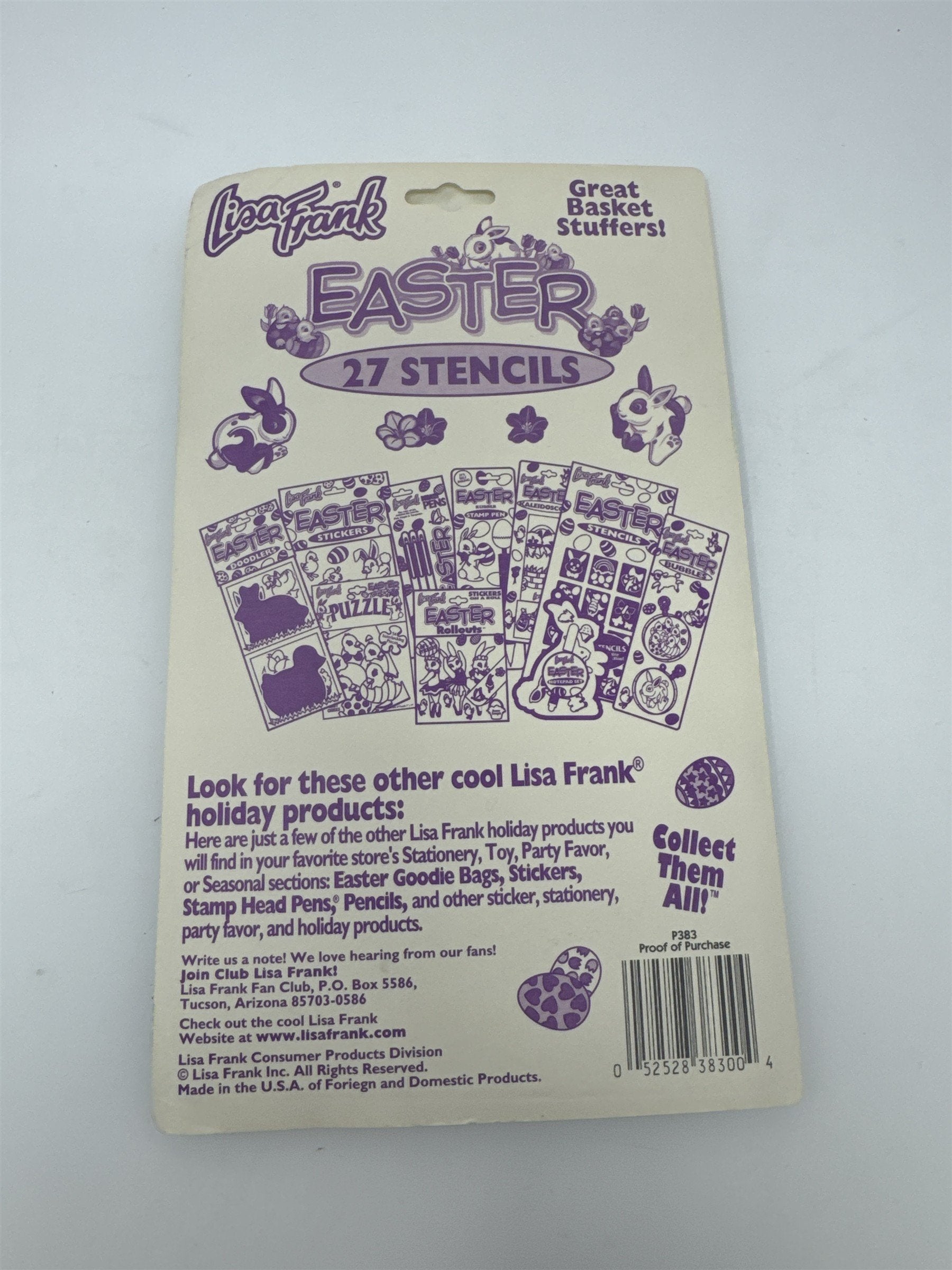 Vintage Lisa Frank Easter 27 Stencils P383 1990s New Sealed Basket Stuffers 90s