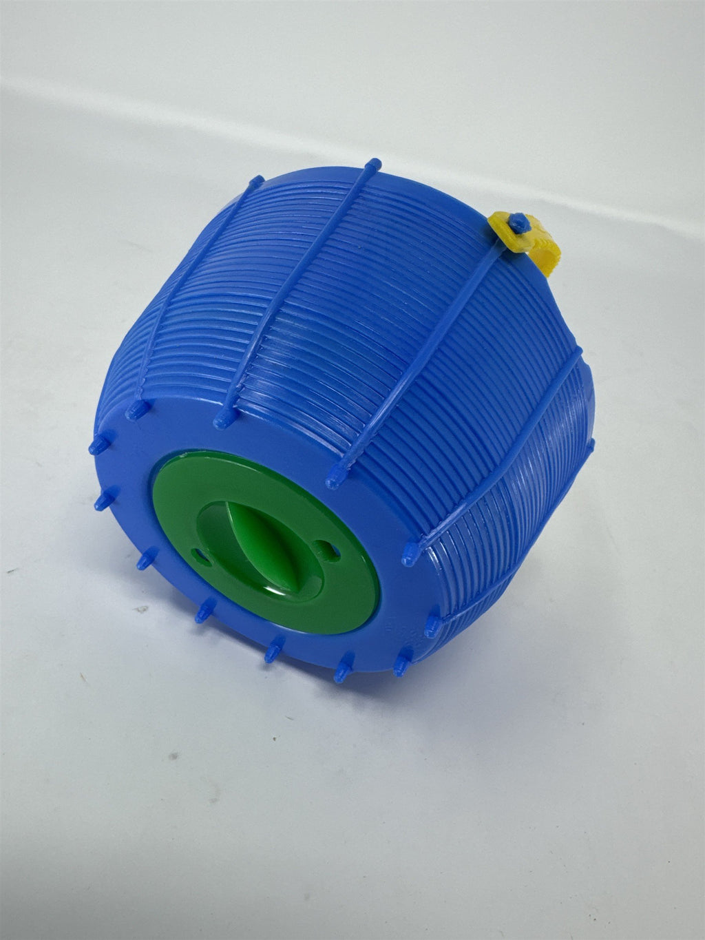Vintage Hong Kong Plastic Pecking Chickens Coin Bank Toy 1960s Retro Blue