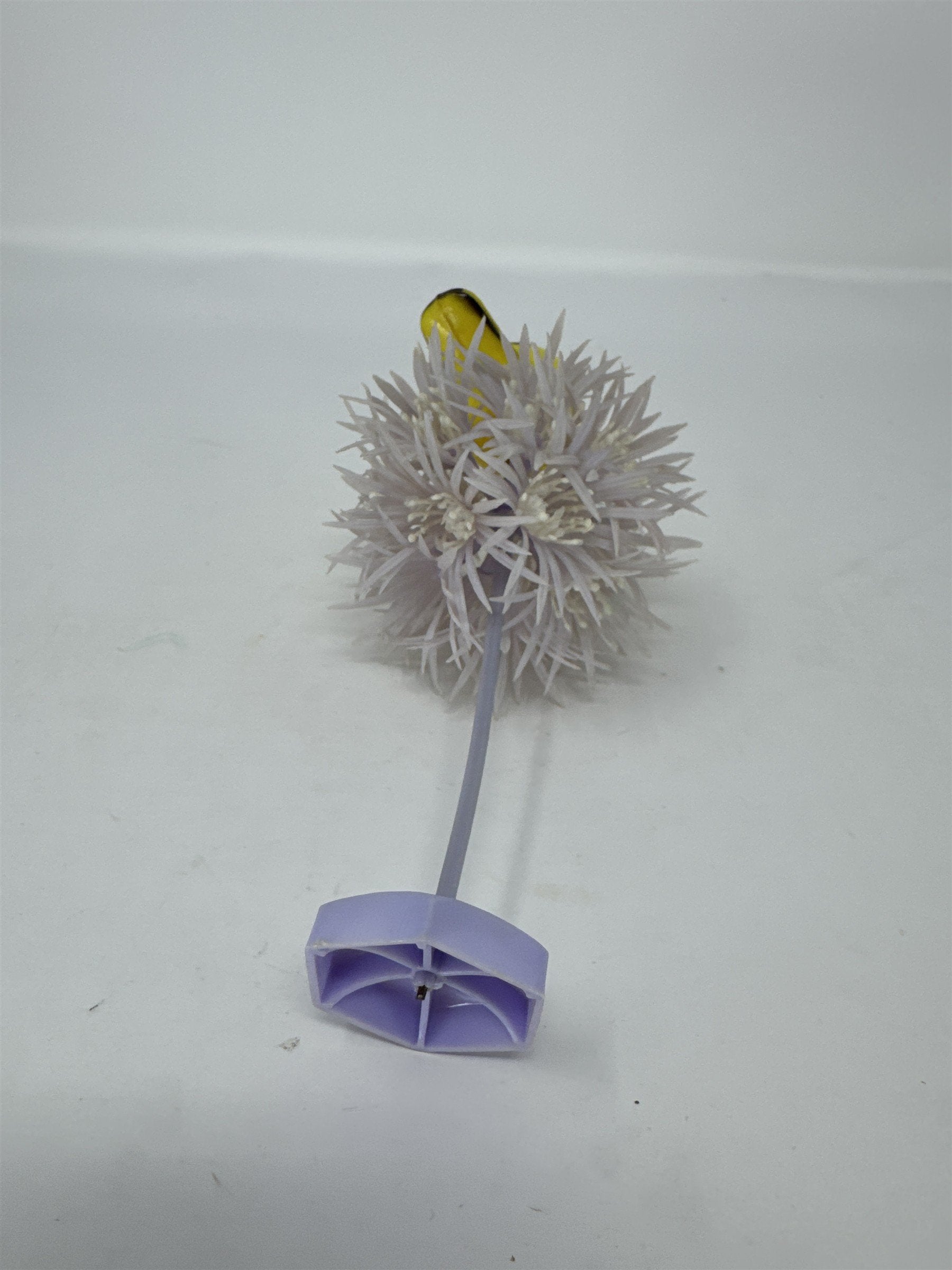 Vintage Hong Kong Plastic Duck on Purple Flowers Kitsch Toy Easter Decor