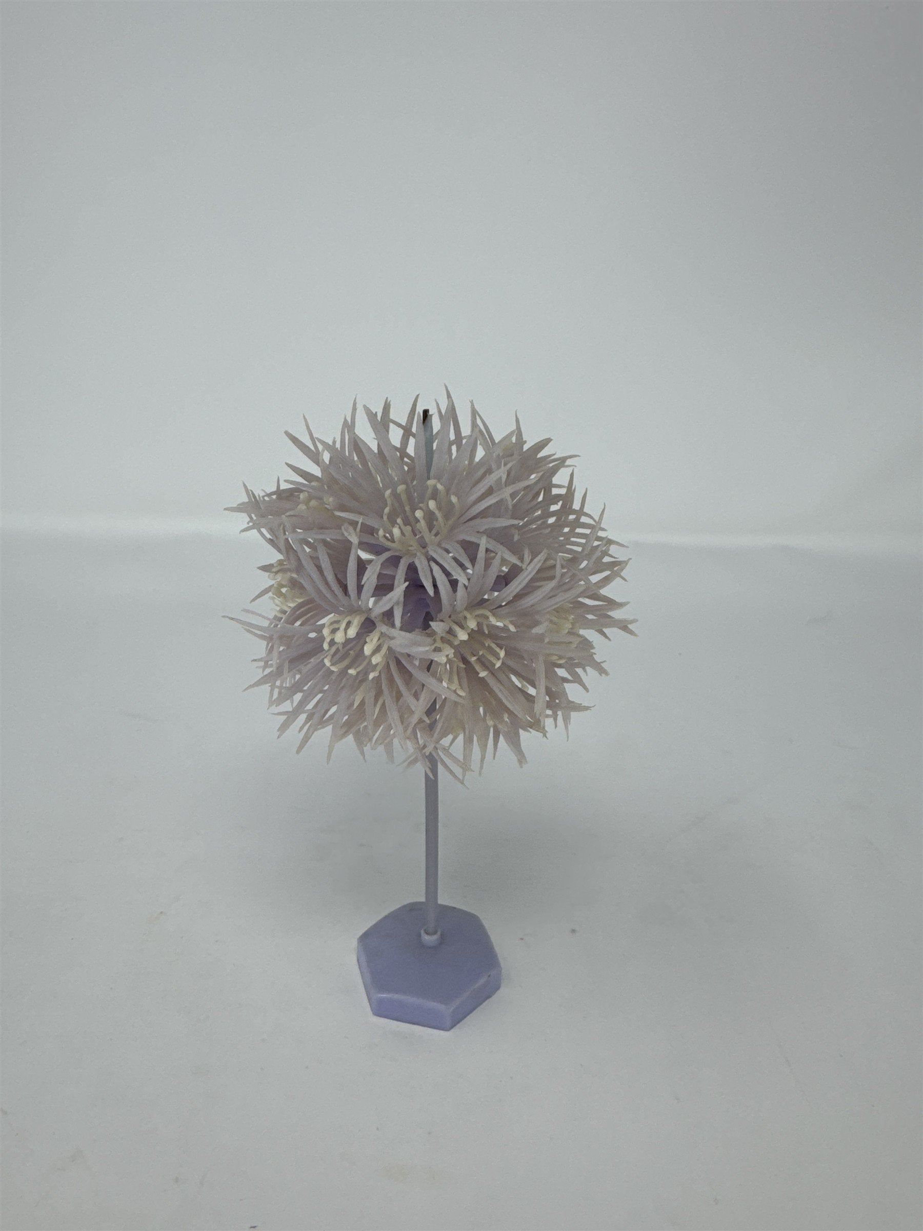 Vintage Hong Kong Plastic Purple Flower Tree Stand Miniature Decor Retro Kitsch