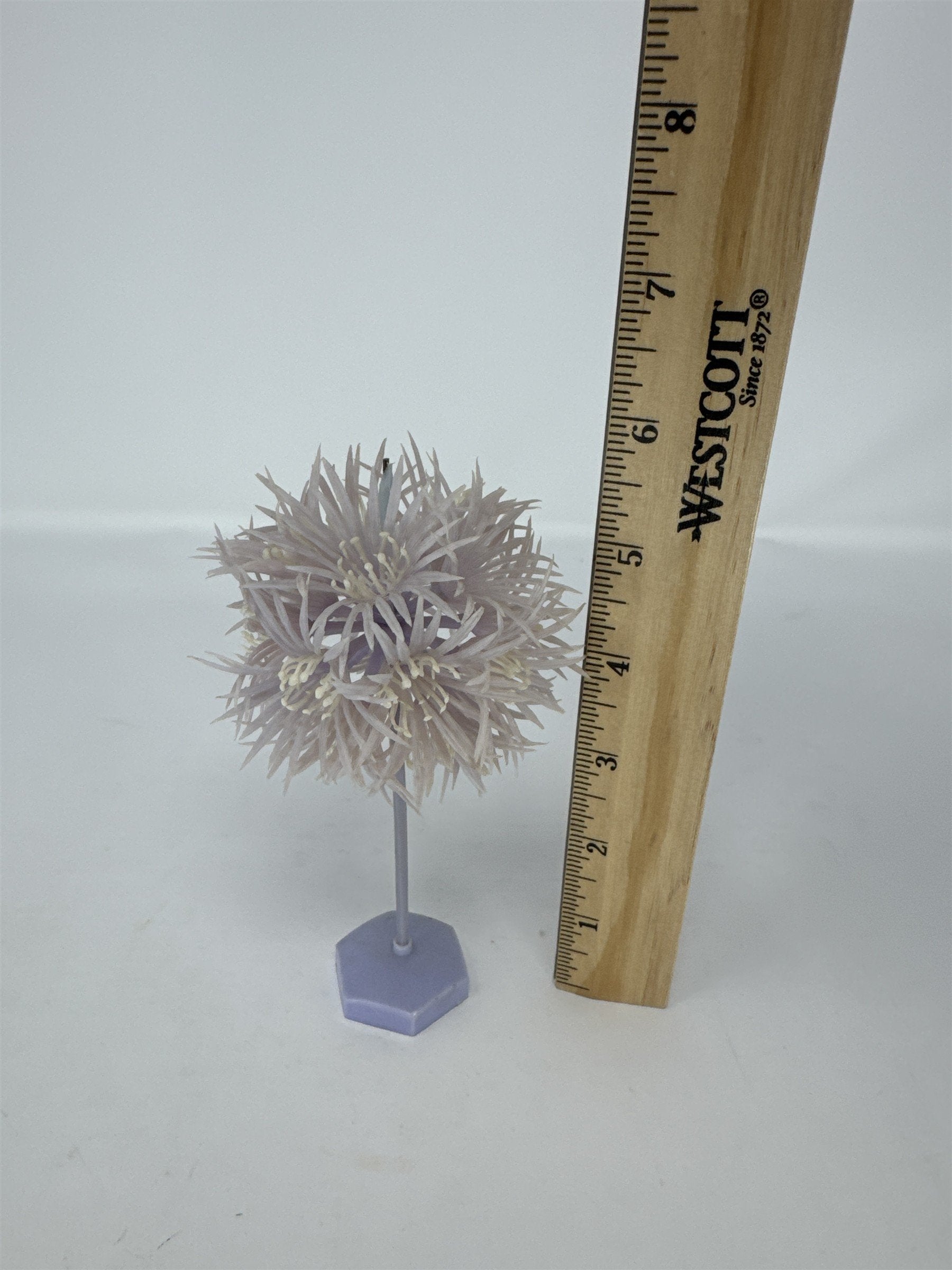 Vintage Hong Kong Plastic Purple Flower Tree Stand Miniature Decor Retro Kitsch