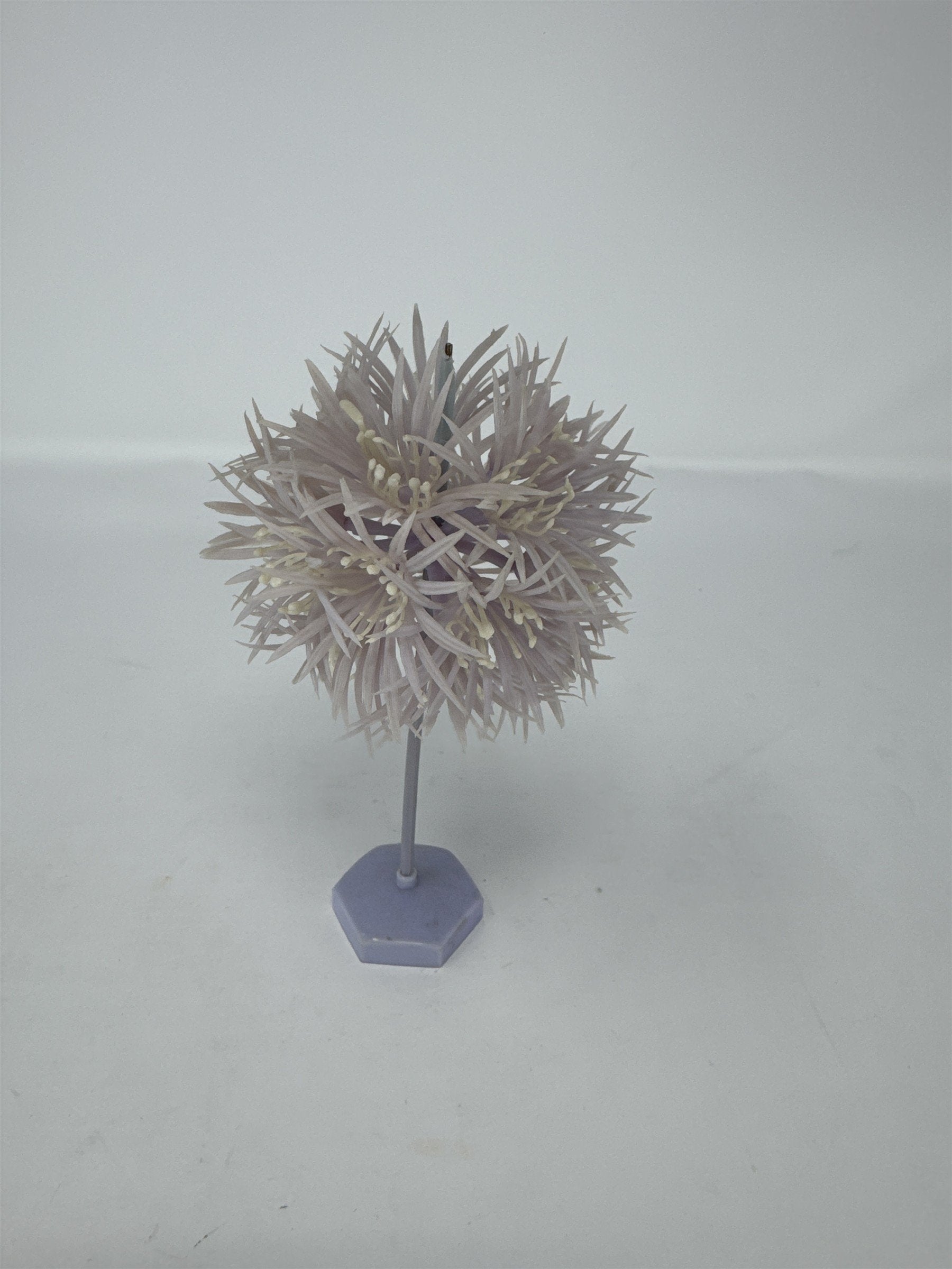 Vintage Hong Kong Plastic Purple Flower Tree Stand Miniature Decor Retro Kitsch