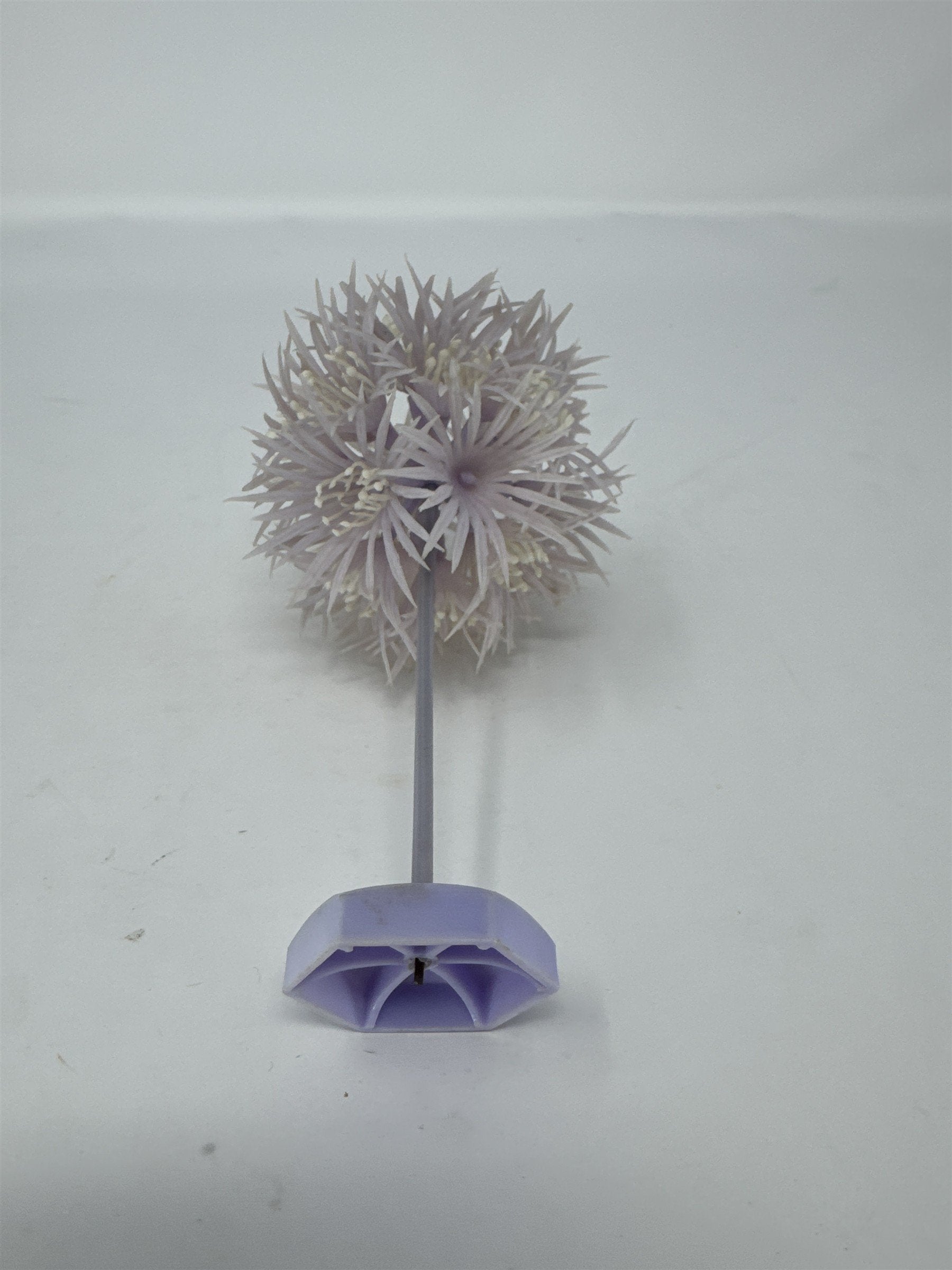 Vintage Hong Kong Plastic Purple Flower Tree Stand Miniature Decor Retro Kitsch