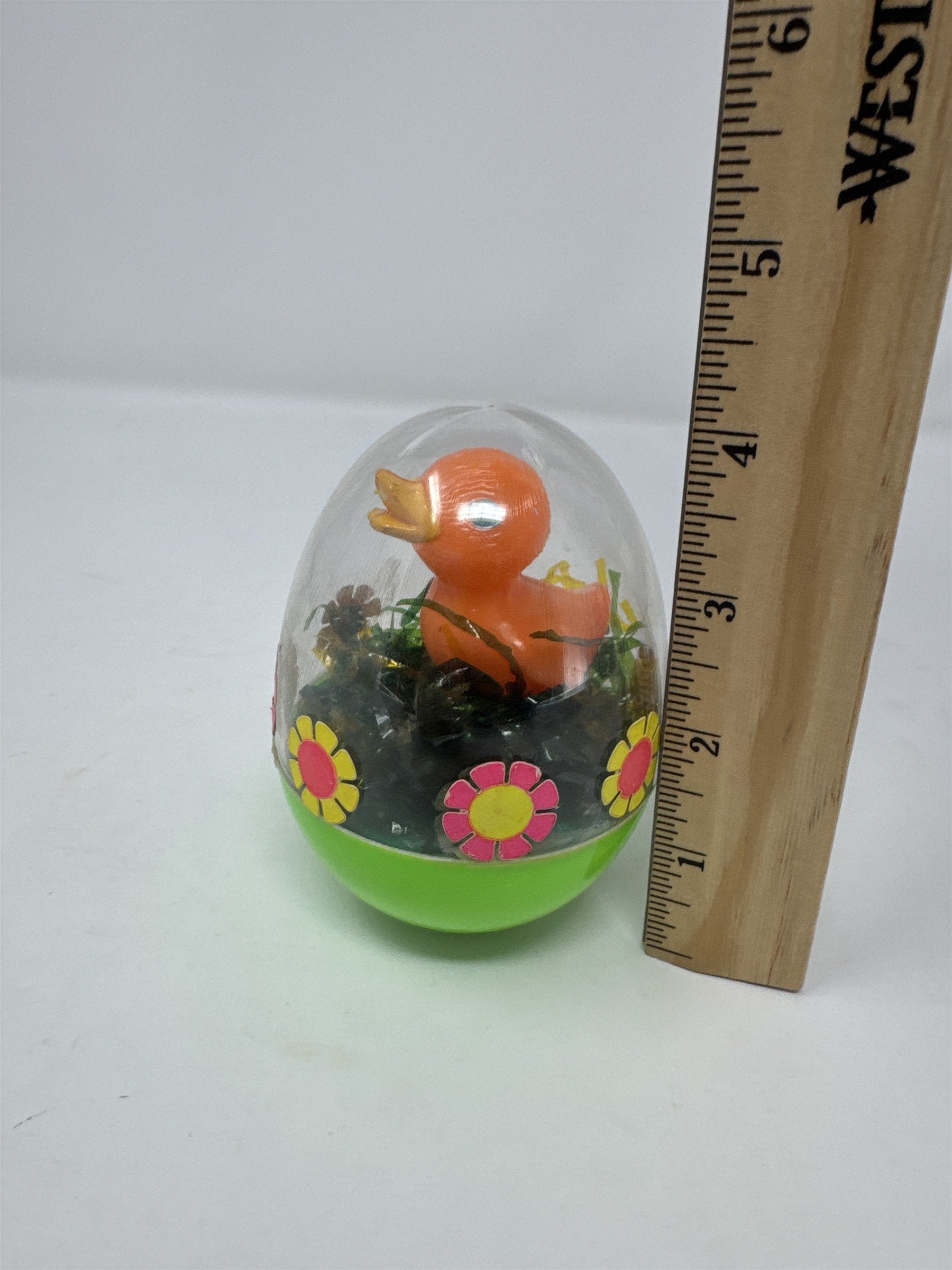 Vintage Easter Unlimited Duck in Egg Diorama Hong Kong Plastic Retro Toy