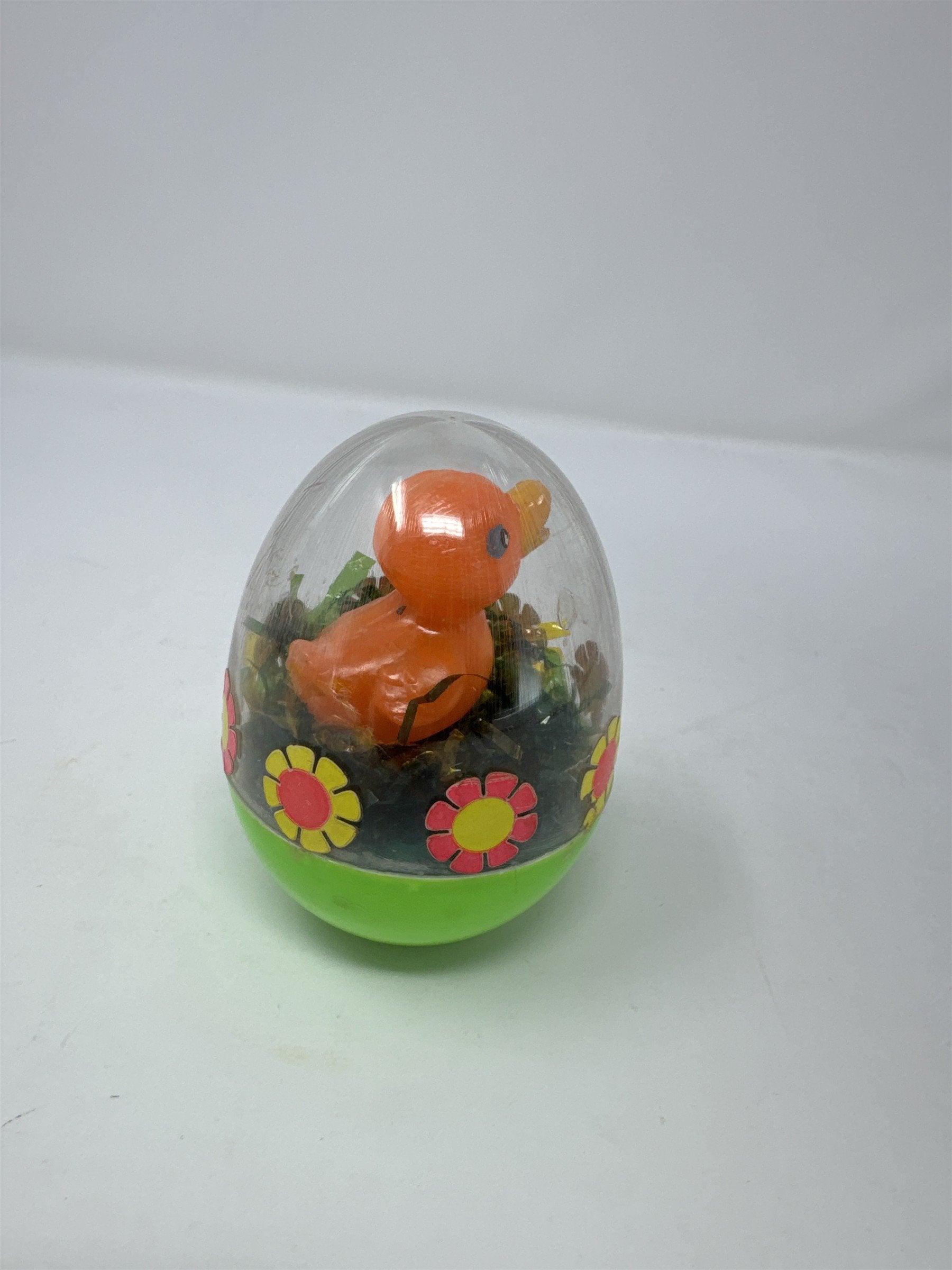 Vintage Easter Unlimited Duck in Egg Diorama Hong Kong Plastic Retro Toy