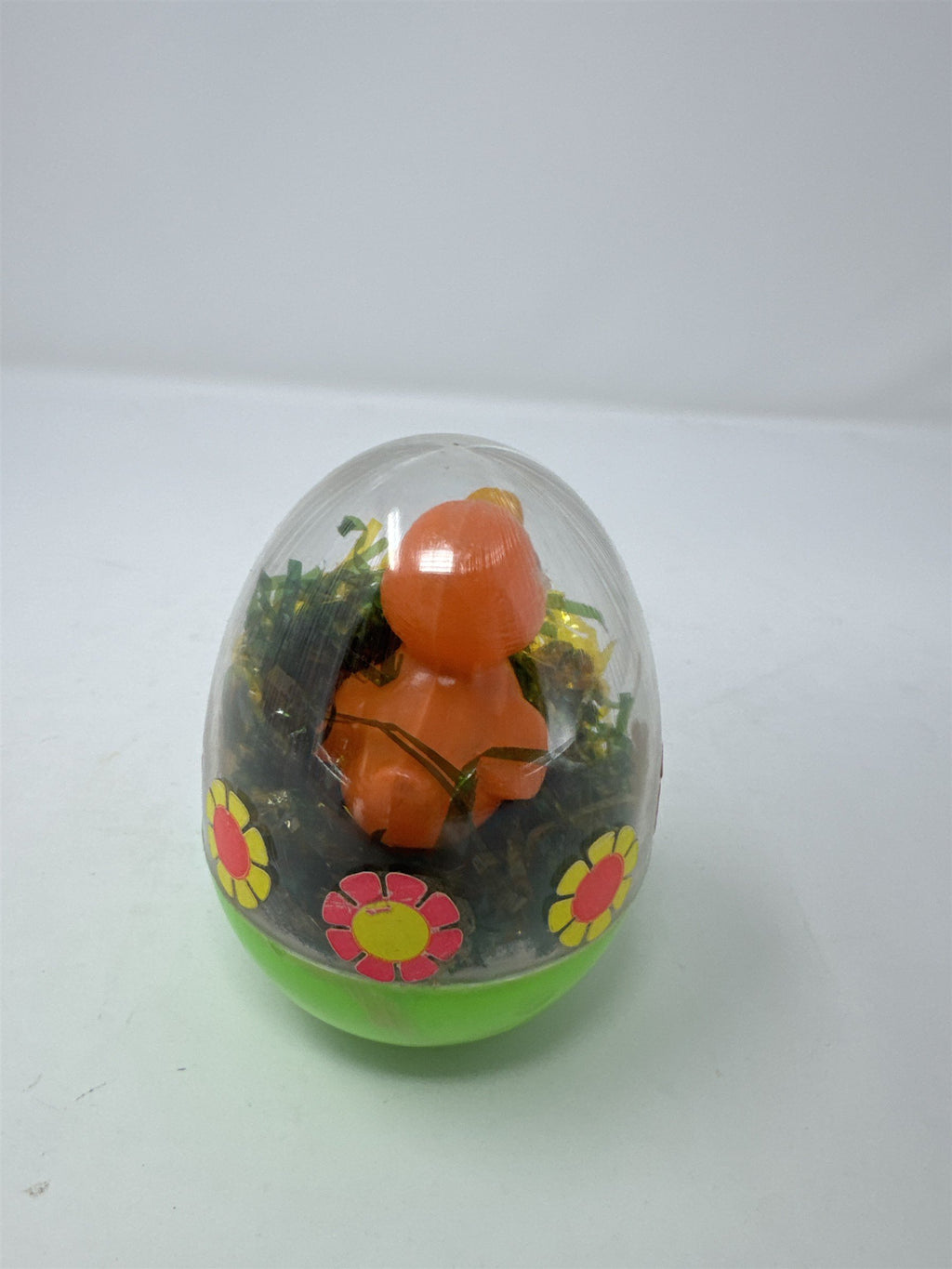 Vintage Easter Unlimited Duck in Egg Diorama Hong Kong Plastic Retro Toy 3"