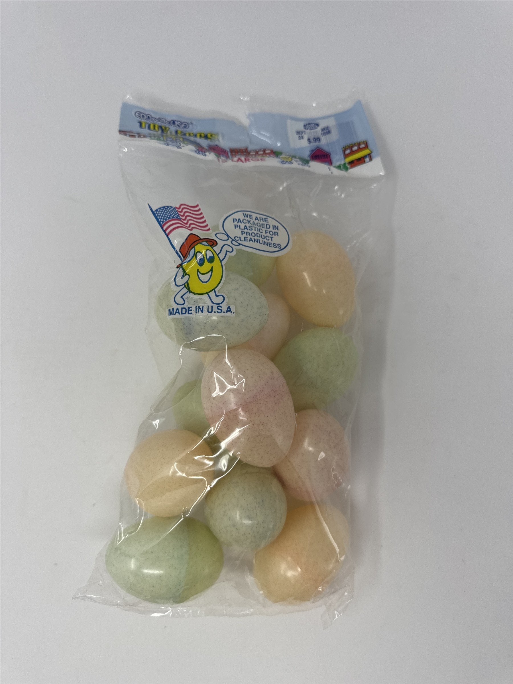Vintage USA Eggsville Plastic Speckled Easter Eggs Set 12 Pastel Mottle Decor