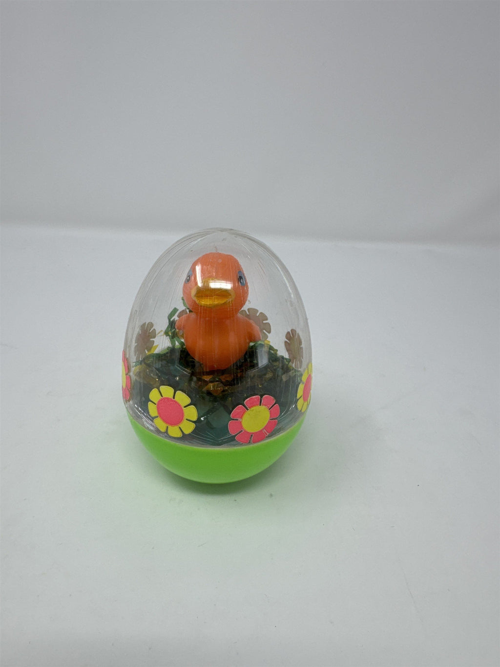 Vintage Easter Unlimited Duck in Egg Diorama Hong Kong Plastic Retro Toy Duck