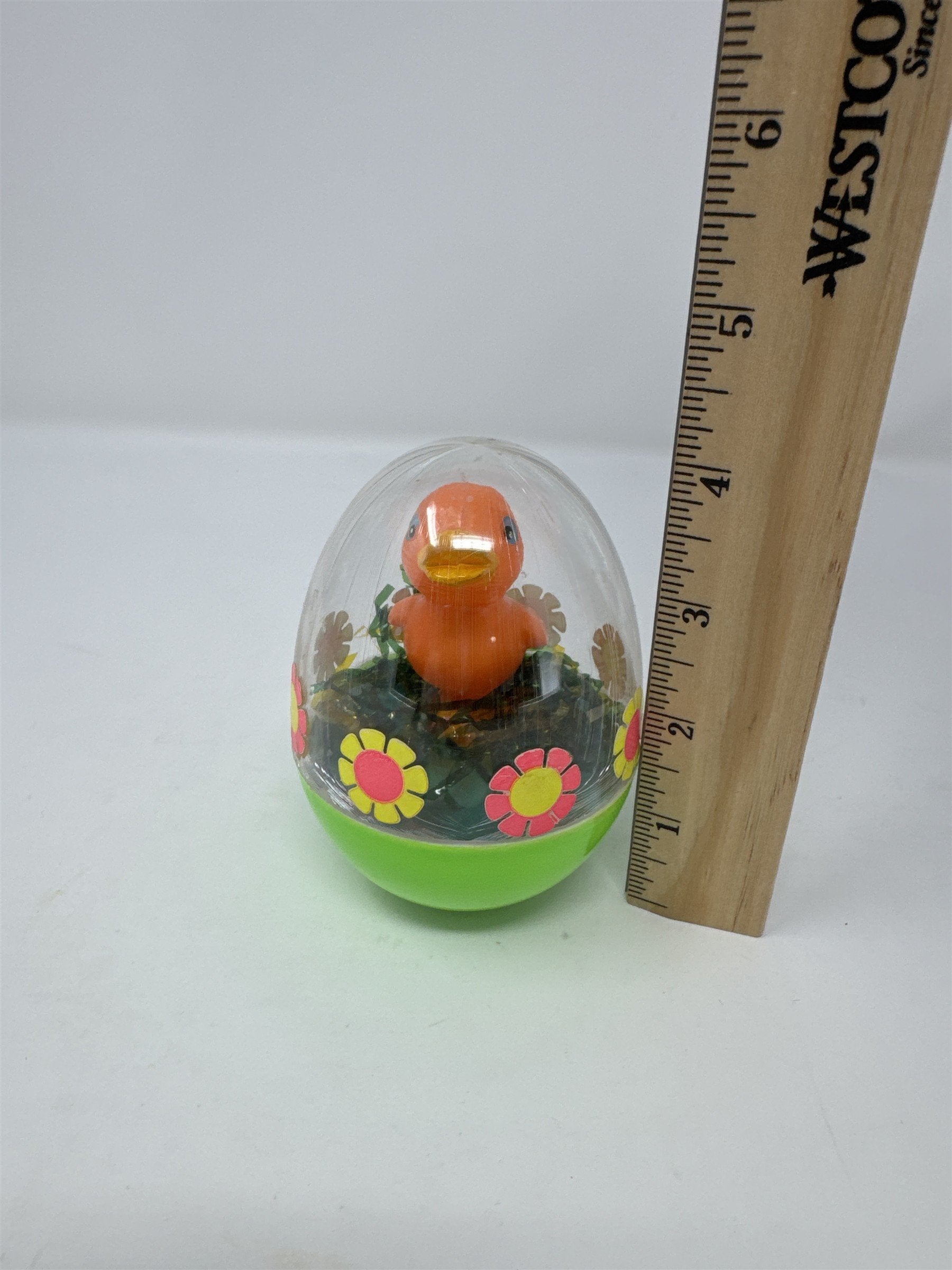 Vintage Easter Unlimited Duck in Egg Diorama Hong Kong Plastic Retro Toy Duck