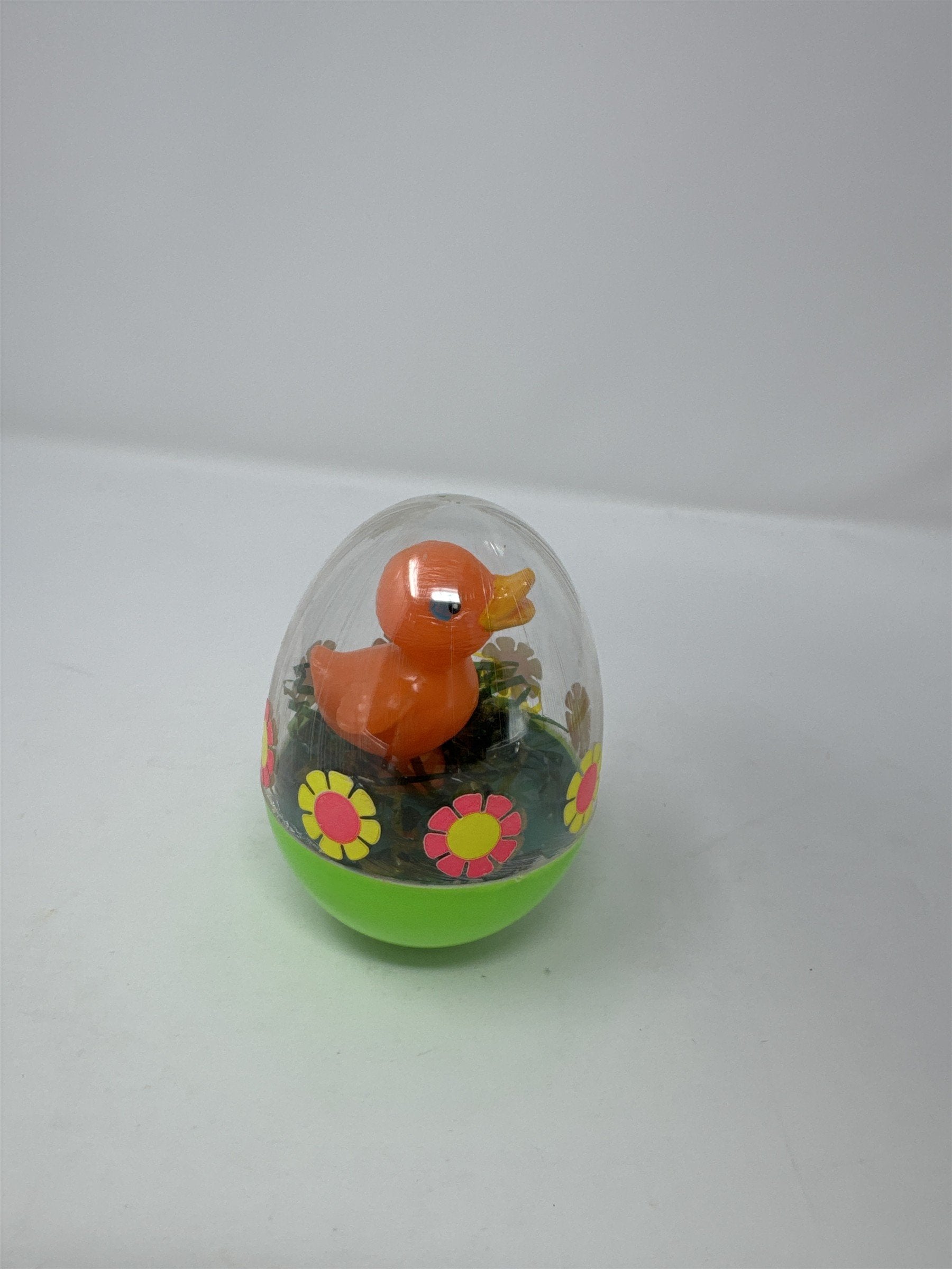 Vintage Easter Unlimited Duck in Egg Diorama Hong Kong Plastic Retro Toy Duck
