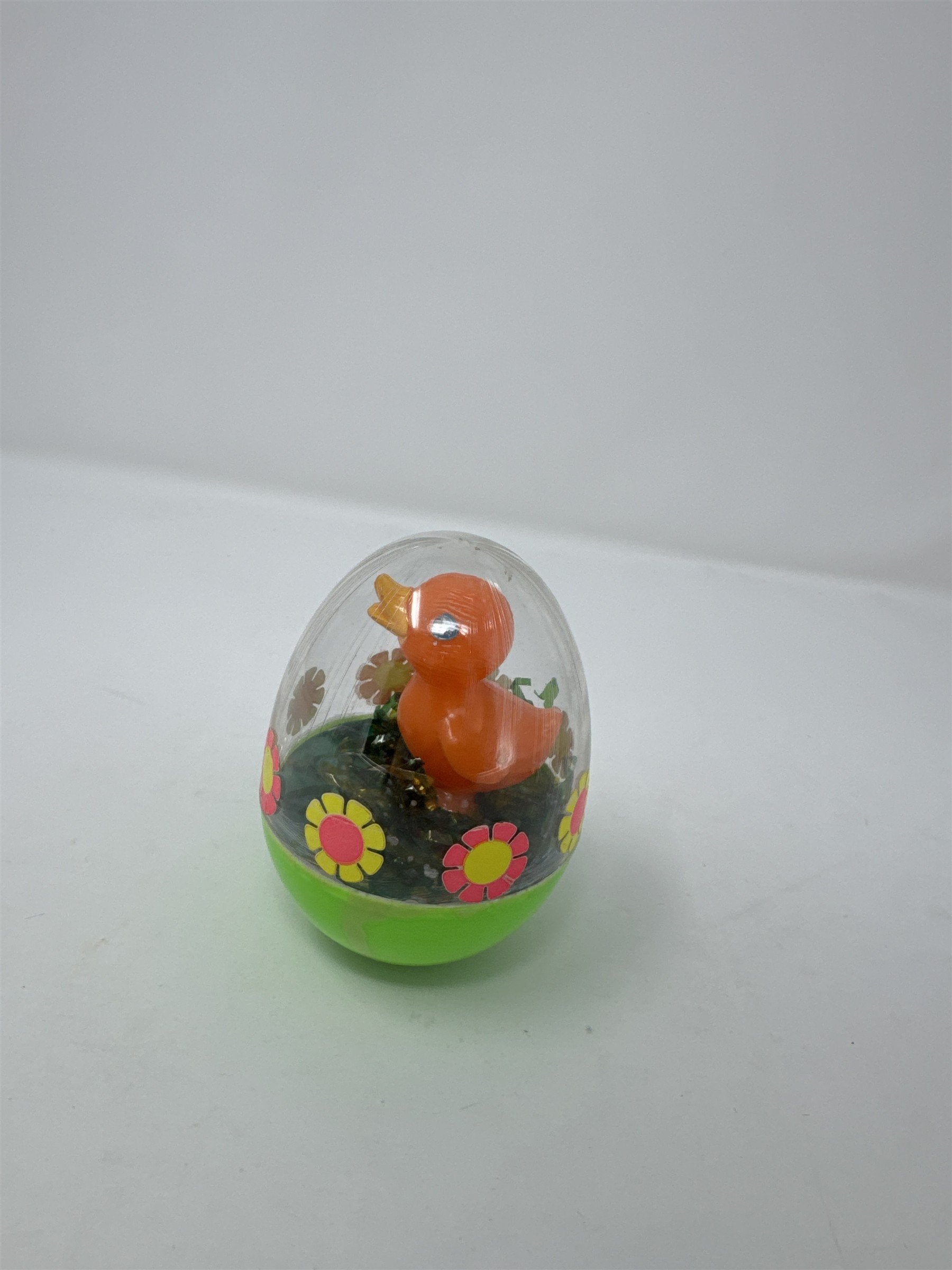 Vintage Easter Unlimited Duck in Egg Diorama Hong Kong Plastic Retro Toy Duck