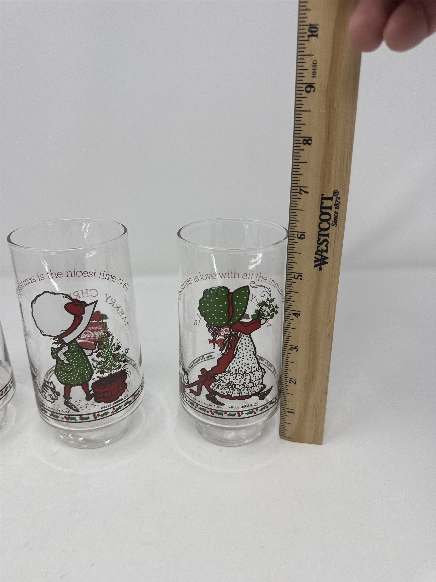 Set of 3 Vintage Holly Hobbie Coca Cola Glasses 1970s American Greetings Corp