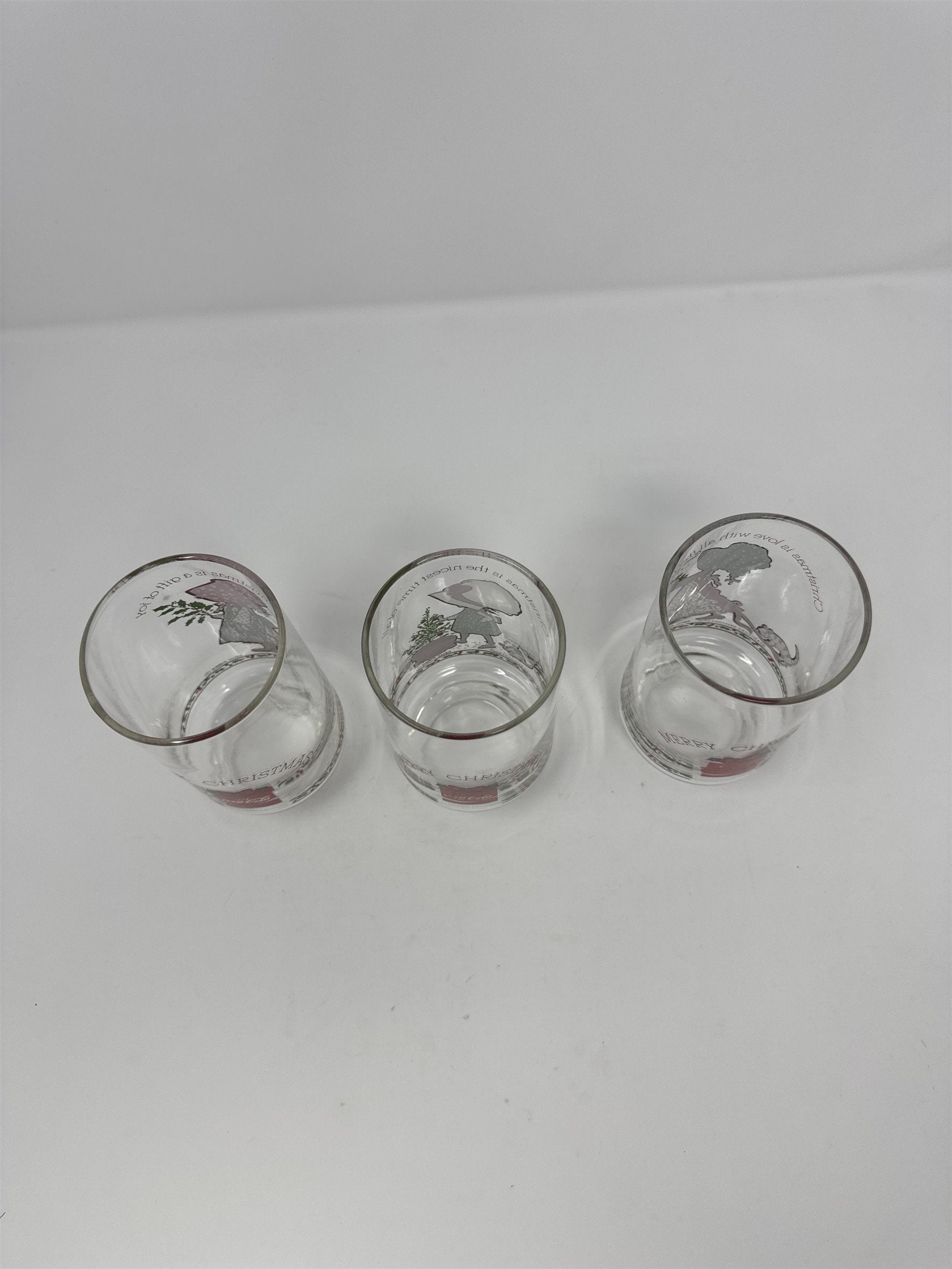 Set of 3 Vintage Holly Hobbie Coca Cola Glasses 1970s American Greetings Corp