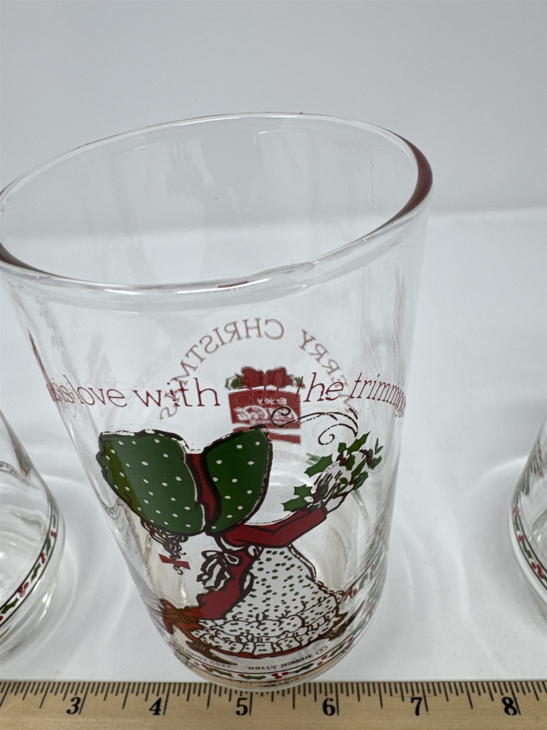 Set of 3 Vintage Holly Hobbie Coca Cola Glasses 1970s American Greetings Corp.