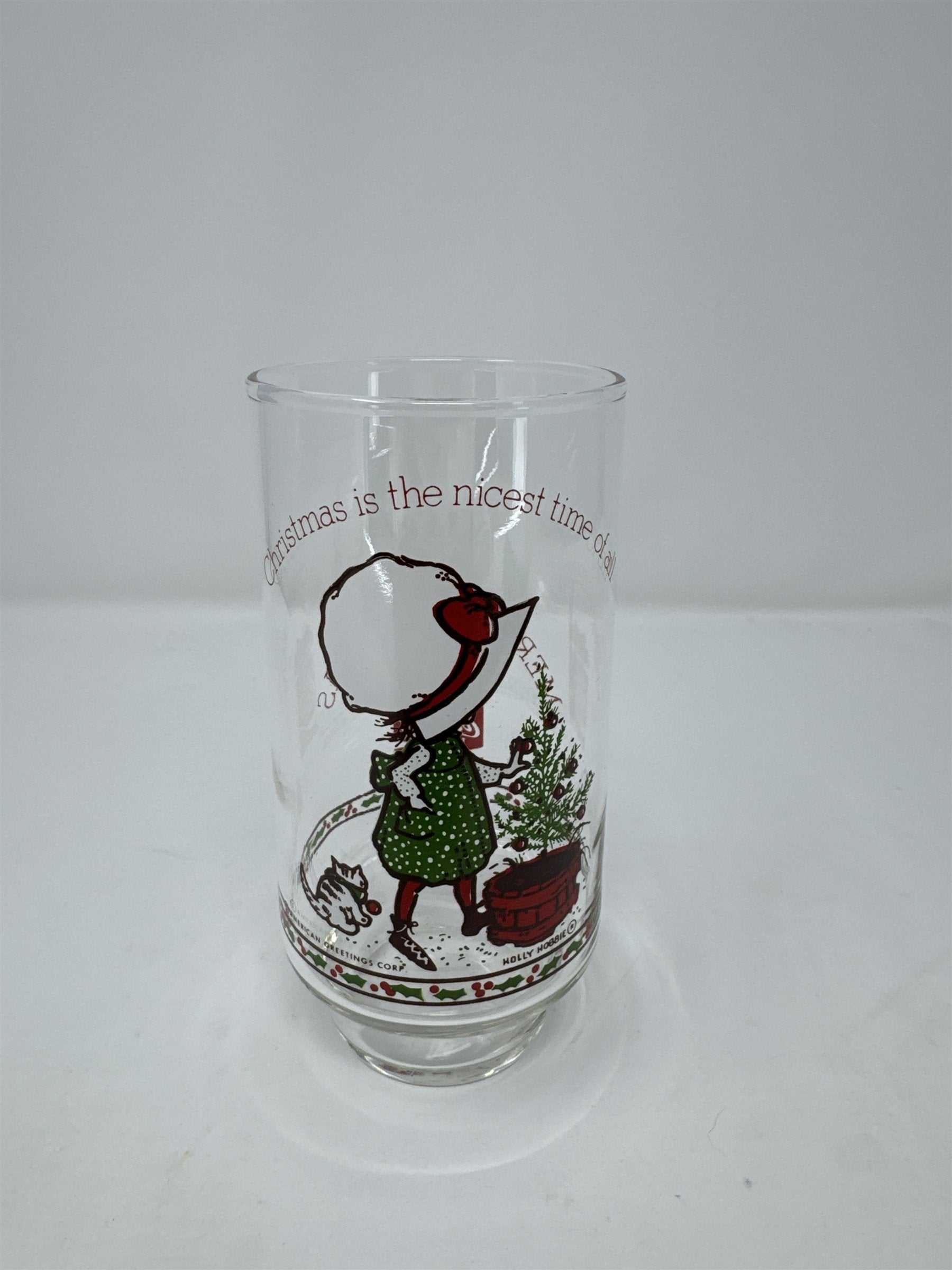 Vintage Holly Hobbie Coca Cola Glass 1970s American Greetings Corp. Christmas