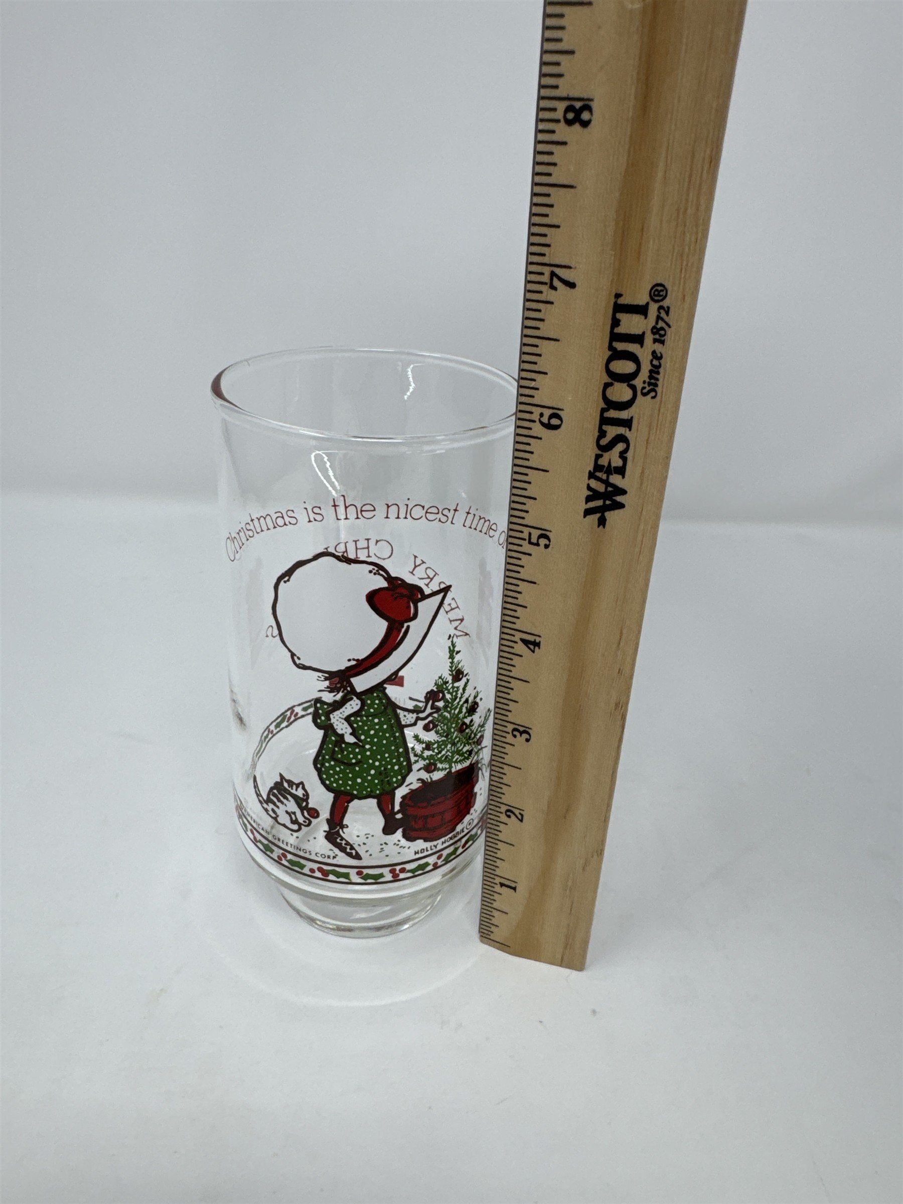 Vintage Holly Hobbie Coca Cola Glass 1970s American Greetings Corp. Christmas