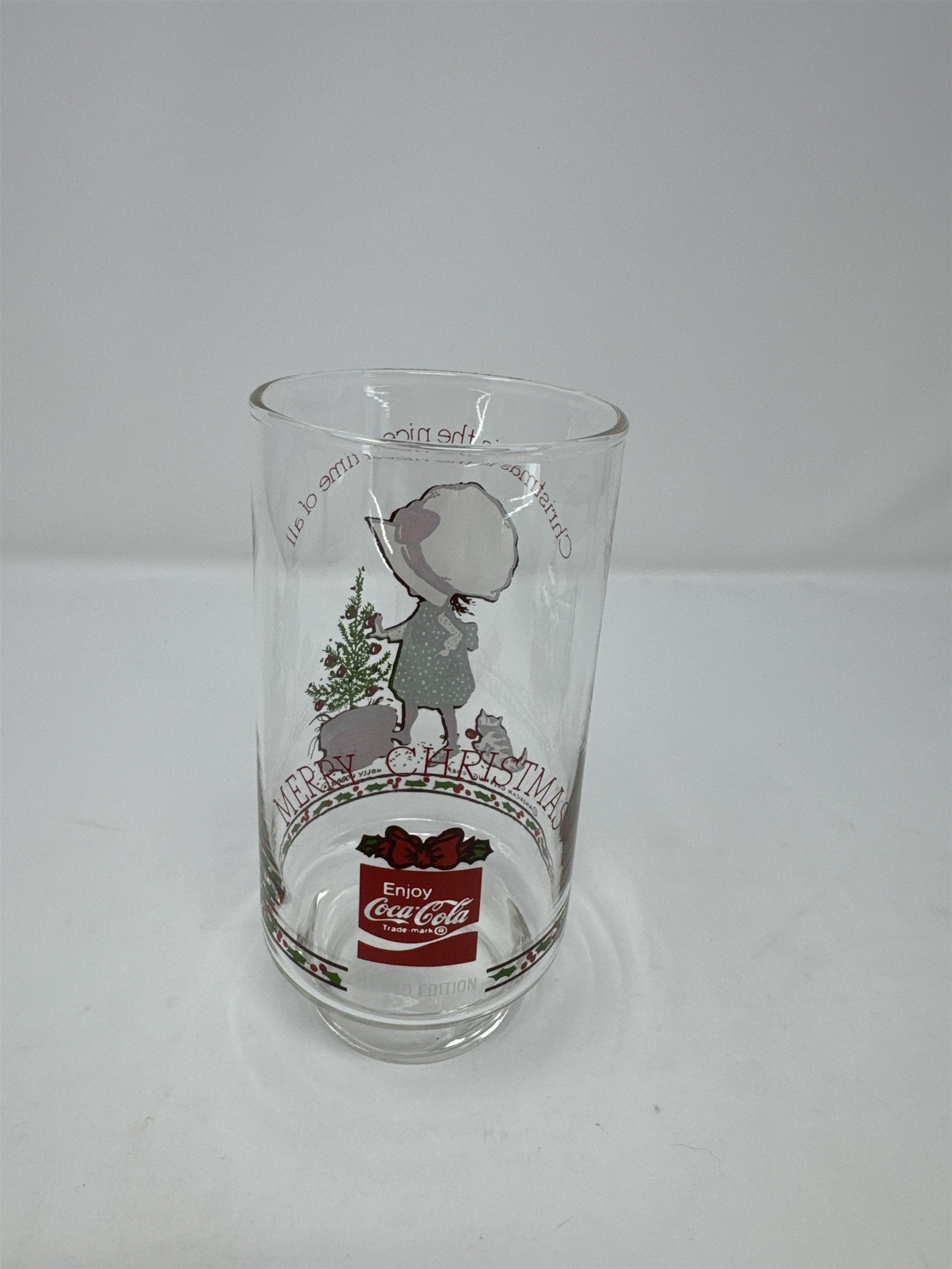 Vintage Holly Hobbie Coca Cola Glass 1970s American Greetings Corp. Christmas