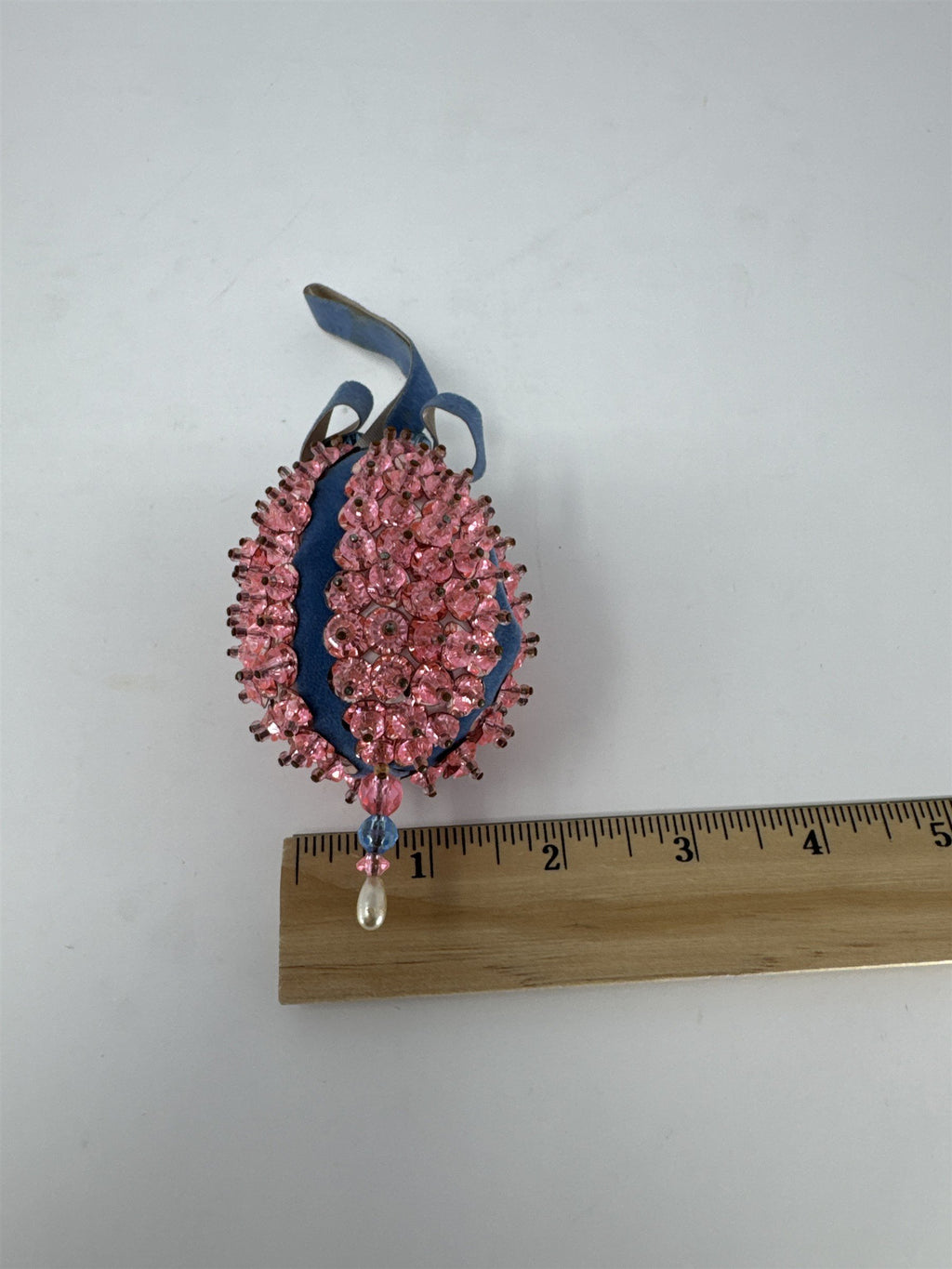 Vintage Sequined Styrofoam Easter Egg Diorama Handmade Push Pin Craft