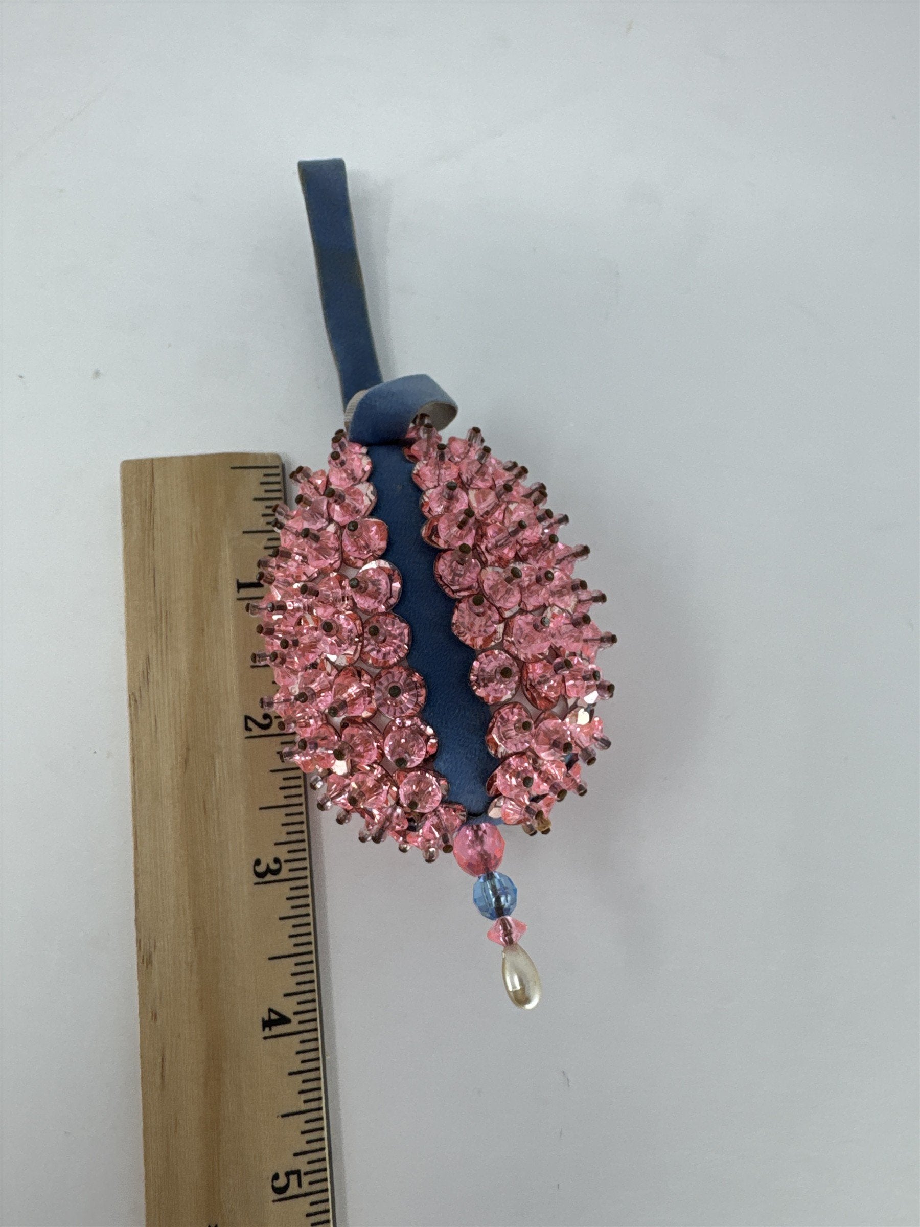 Vintage Sequined Styrofoam Easter Egg Diorama Handmade Push Pin Craft