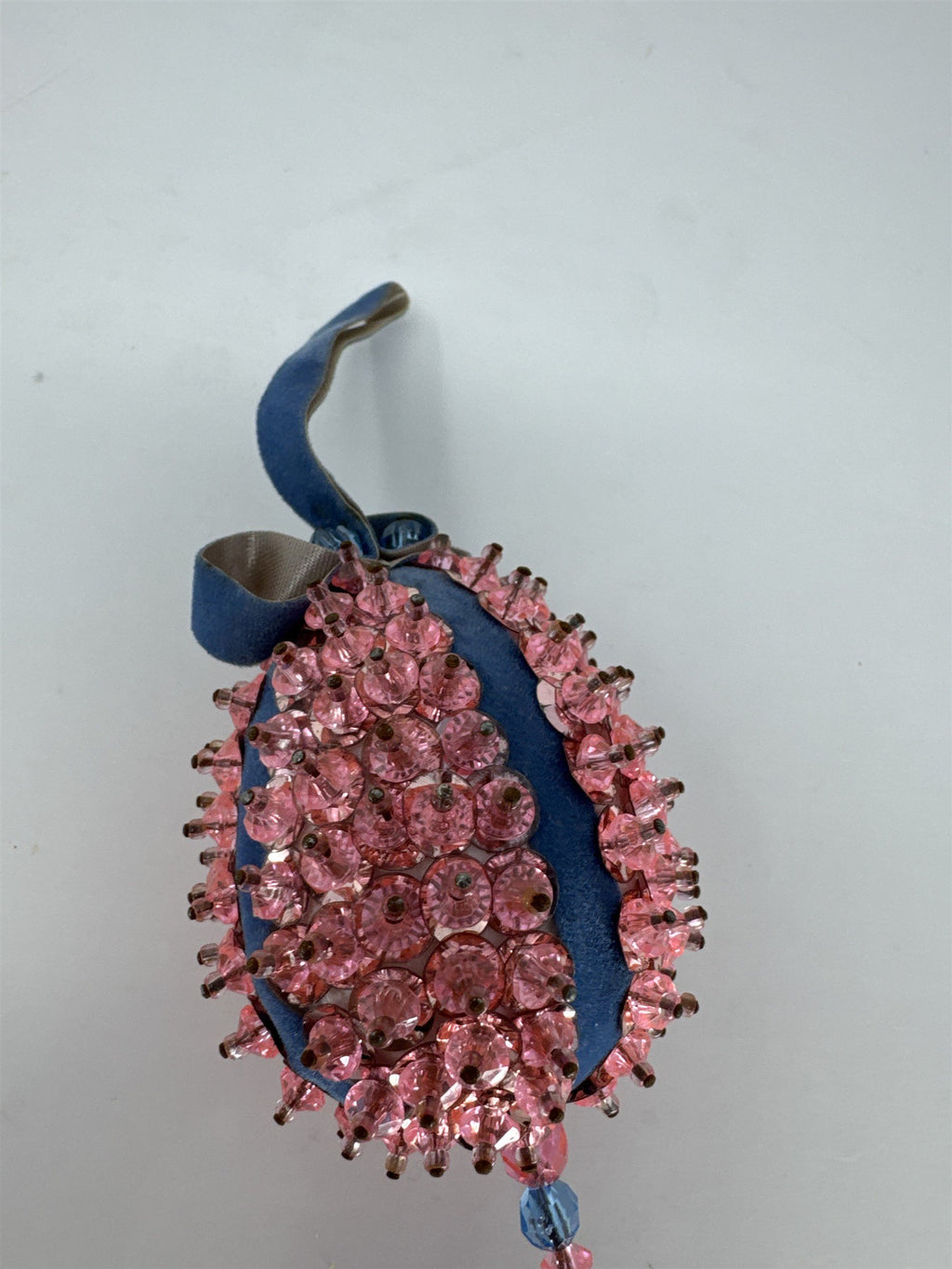 Vintage Sequined Styrofoam Easter Egg Diorama Handmade Push Pin Craft