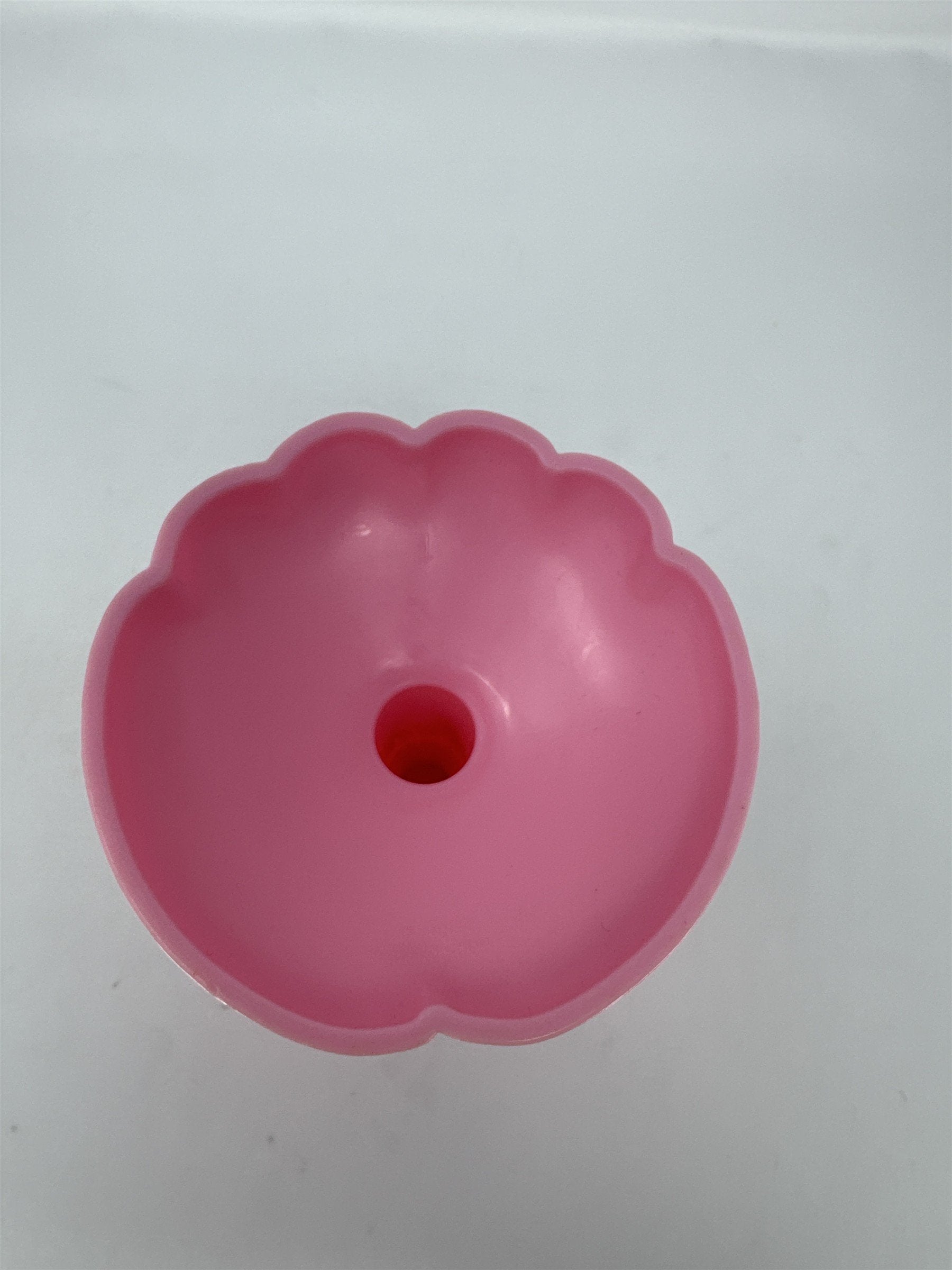 Vintage Easter Bunny Chalice Cup Hard Plastic Goblet Yellow Pink Floral 7"