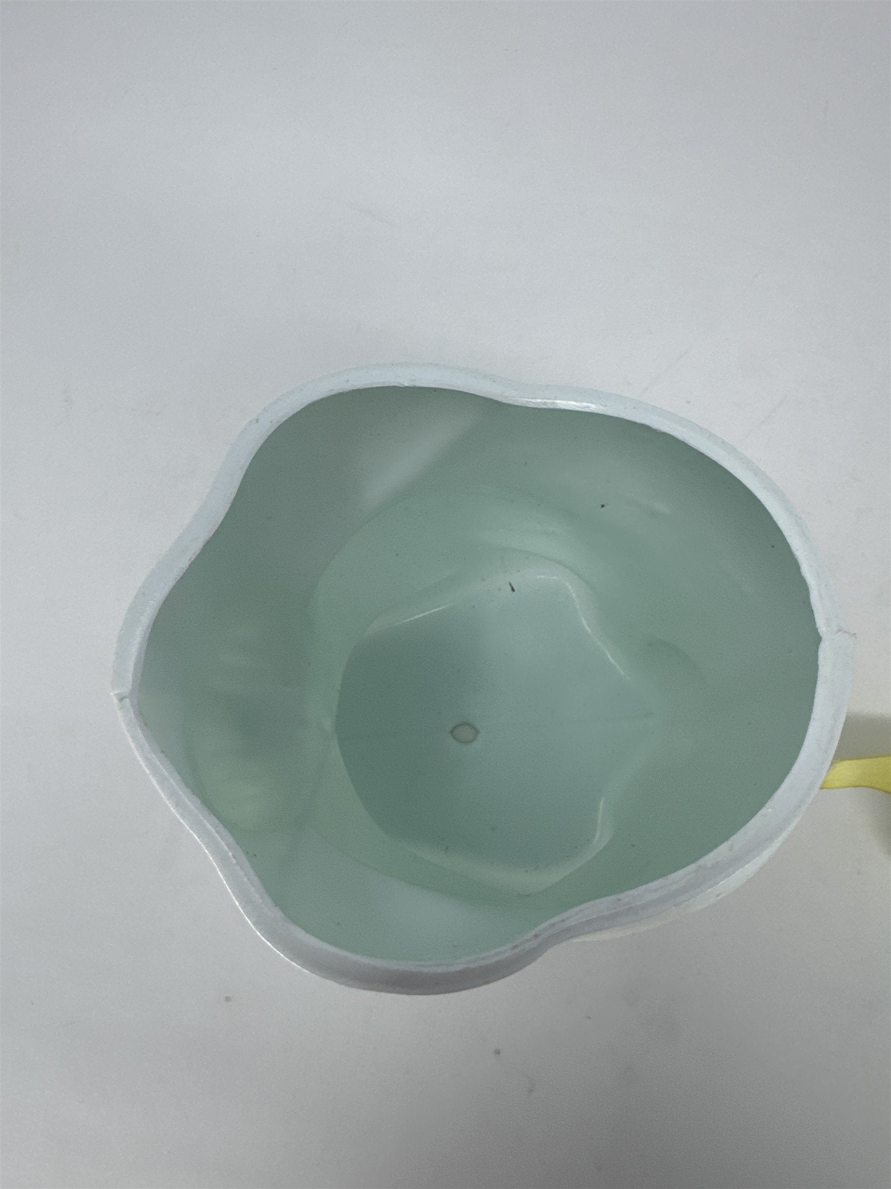 Vintage Easter Bunny Blow Mold Candy Container Big Eye Yellow Tie Plastic