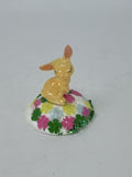 Vintage Hong Kong Plastic Easter Bunny Figurine Miniature Big Eye Pink Foam