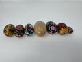 Lot of 7 Vintage Wooden Easter Eggs Hand Painted Folk Art Solid Wood Set