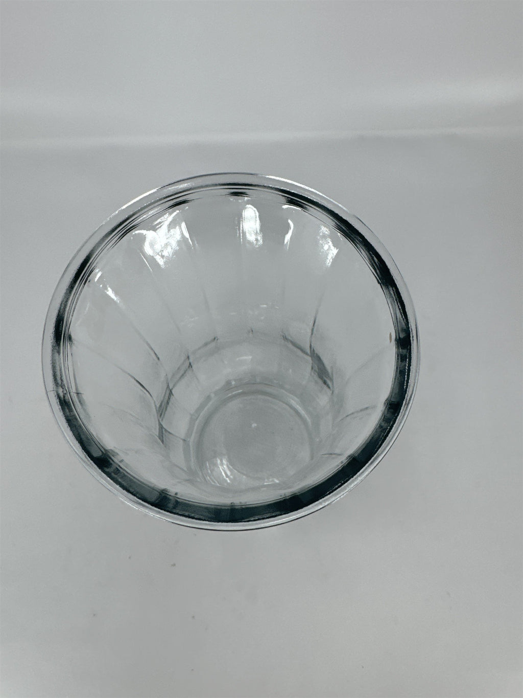 Vintage Clear Body Co. Table Vase Faceted Curved Glass Table Vase