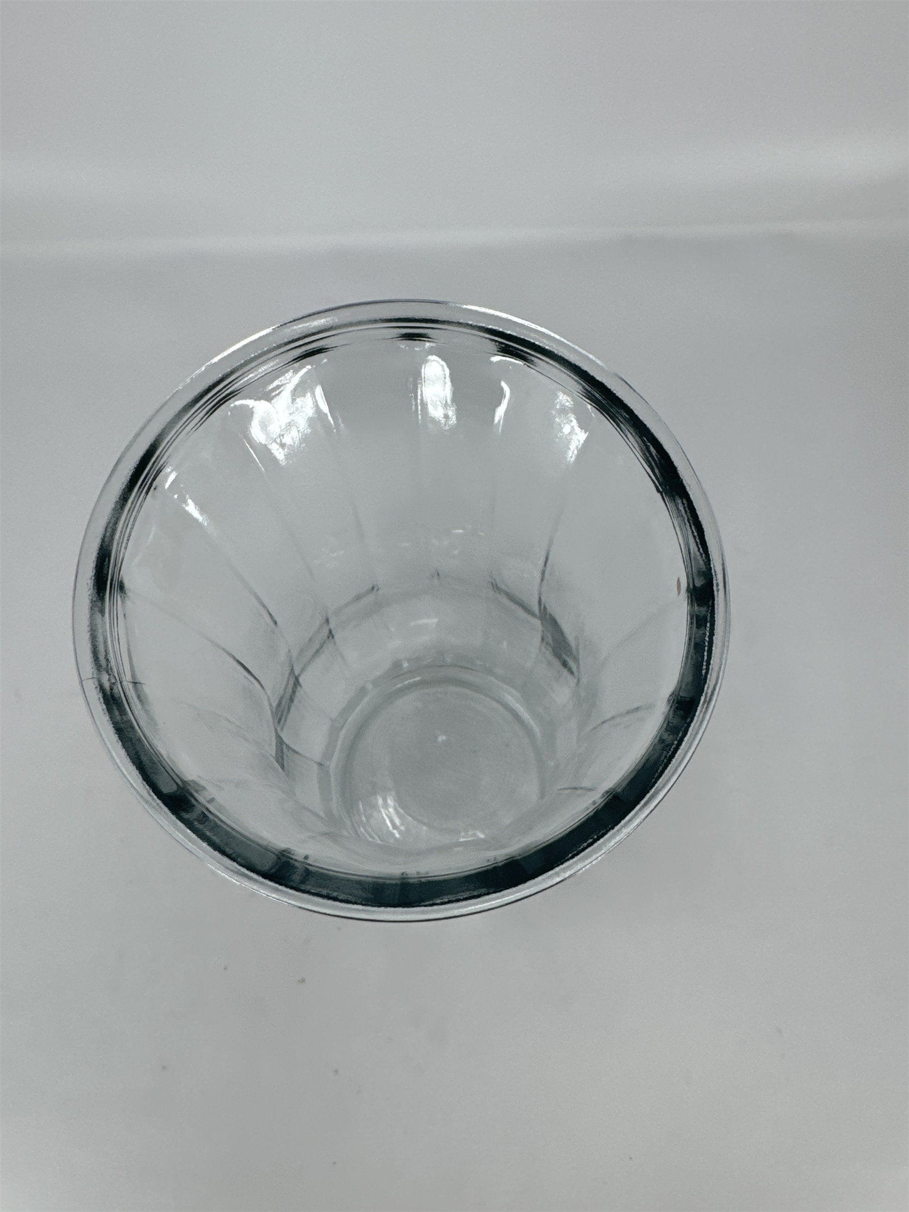 Vintage Clear Body Co. Table Vase Faceted Curved Glass Table Vase