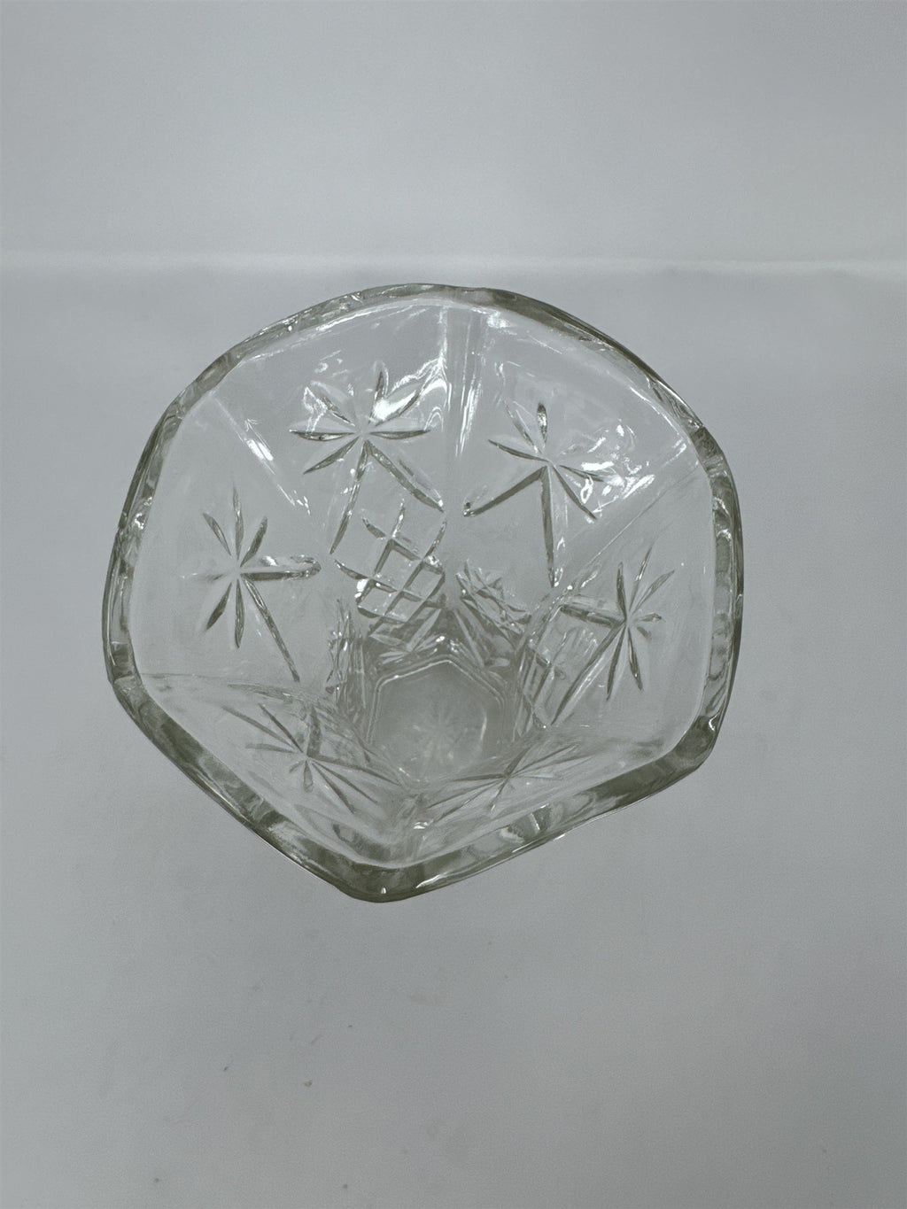 Vintage Anchor Hocking Star of David Glass Vase Early American Prescut EAPC